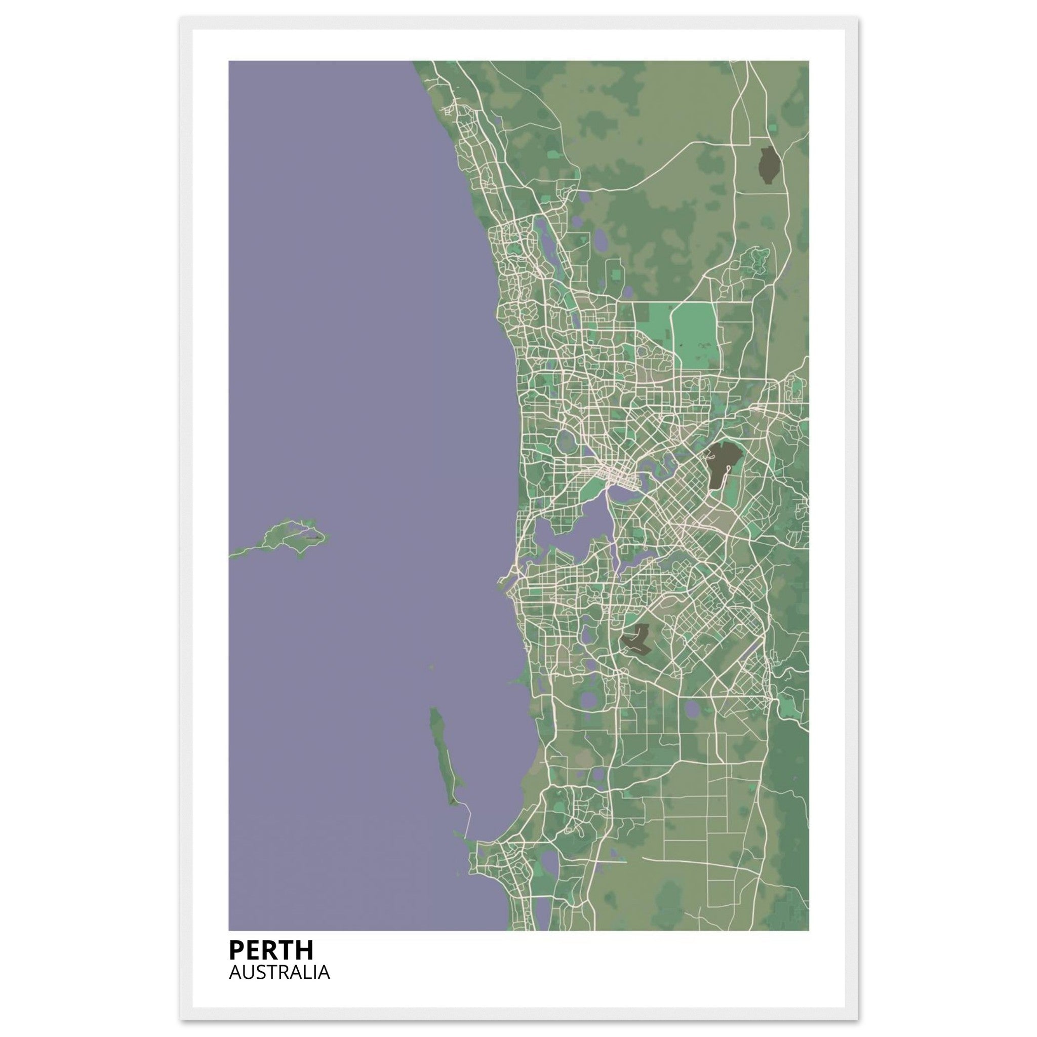 Perth Australia City Map Poster | Custom Map Art Print - Ink And Atlas