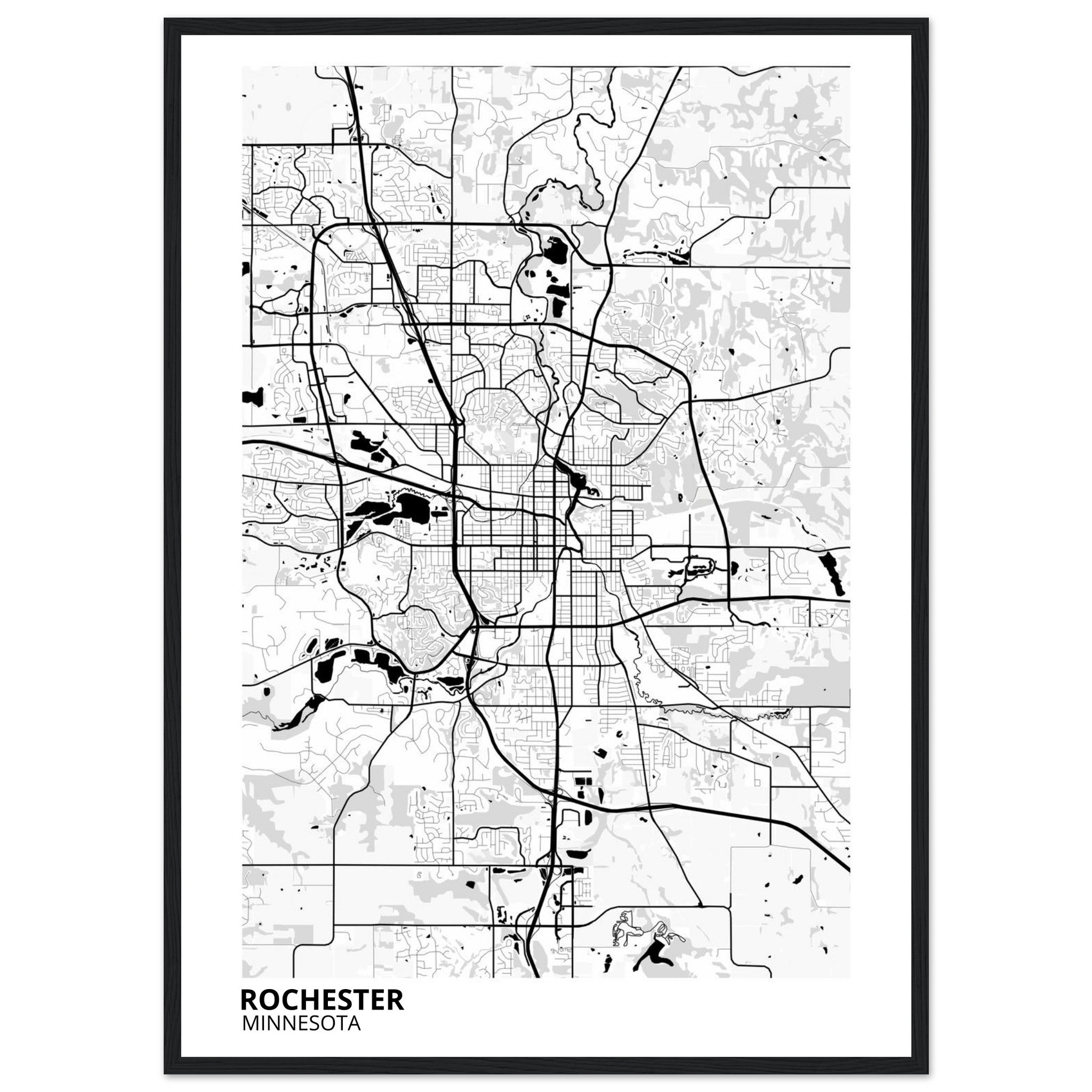 Rochester Minnesota City Map Poster | Custom Map Art Print - Ink And Atlas