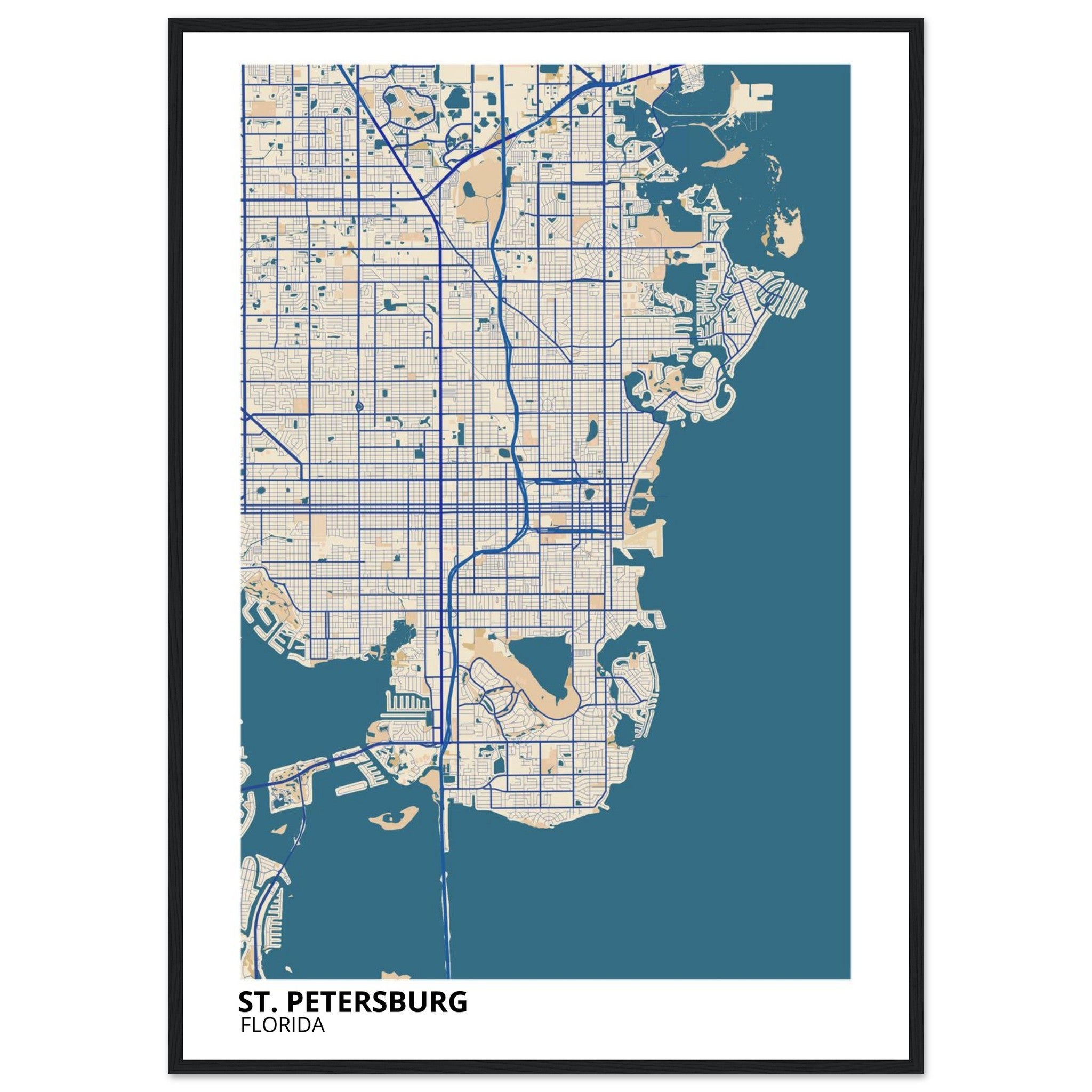 St. Petersburg Florida City Map Poster | Custom Map Art Print - Ink And Atlas