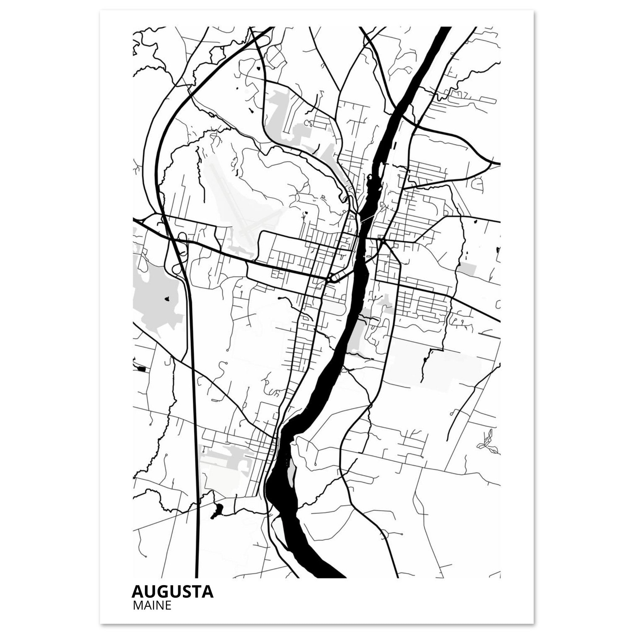 augusta map poster print