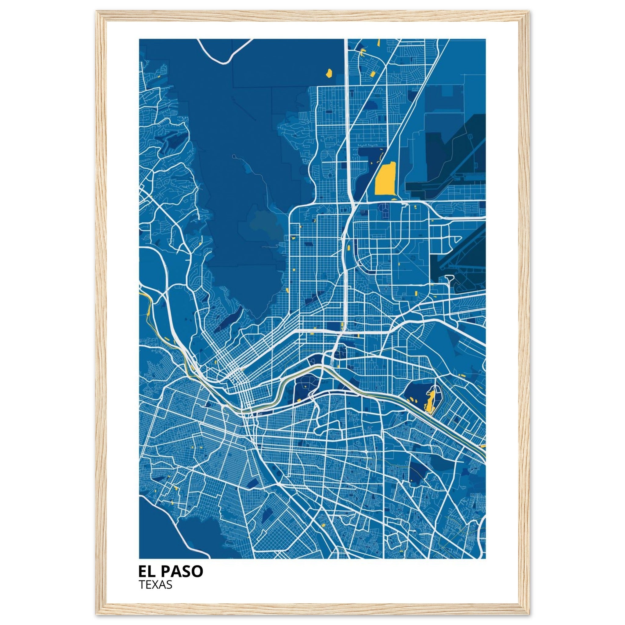 El Paso Texas City Map Poster | Custom Map Art Print - Ink And Atlas
