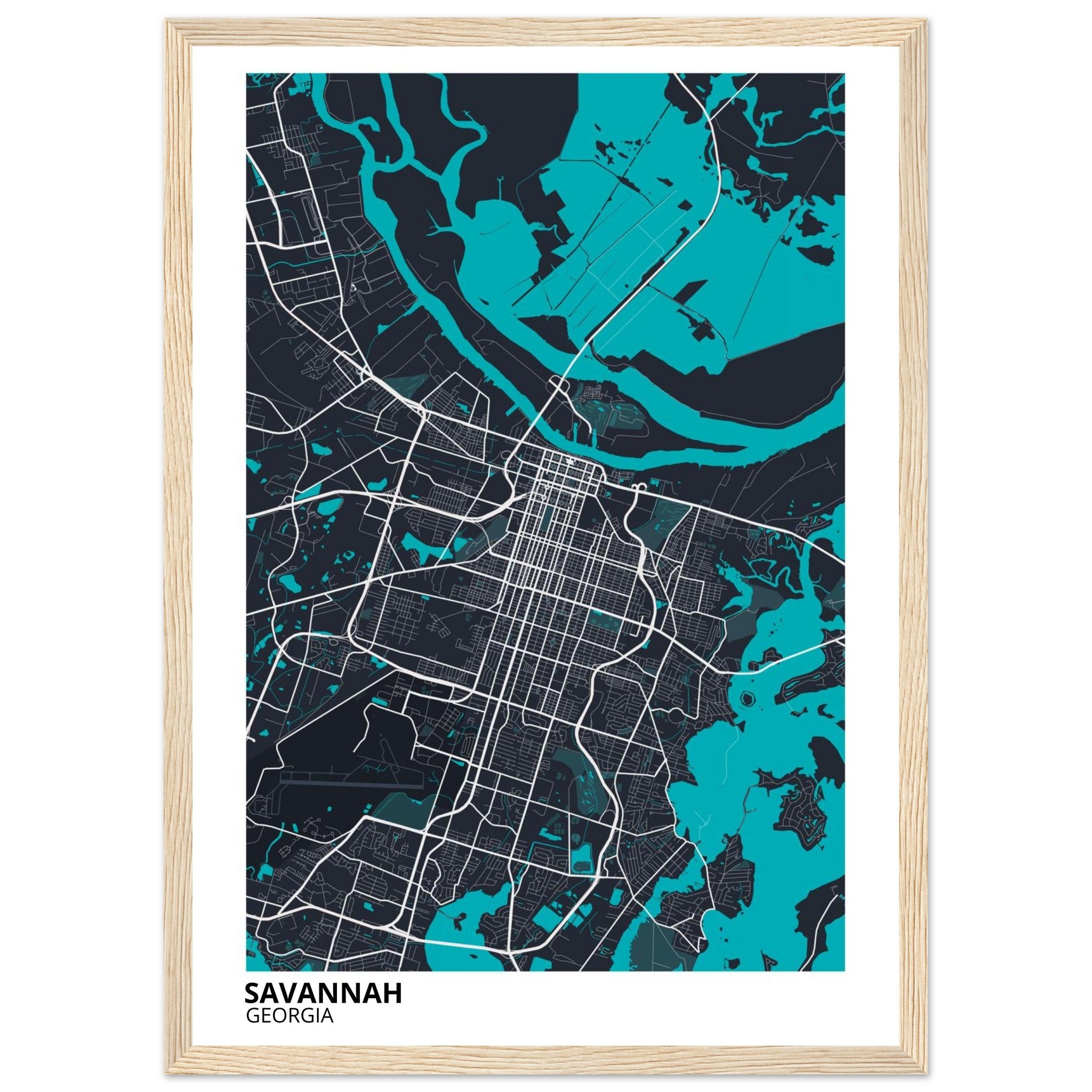 Savannah Georgia City Map Poster | Custom Map Art Print - Ink And Atlas