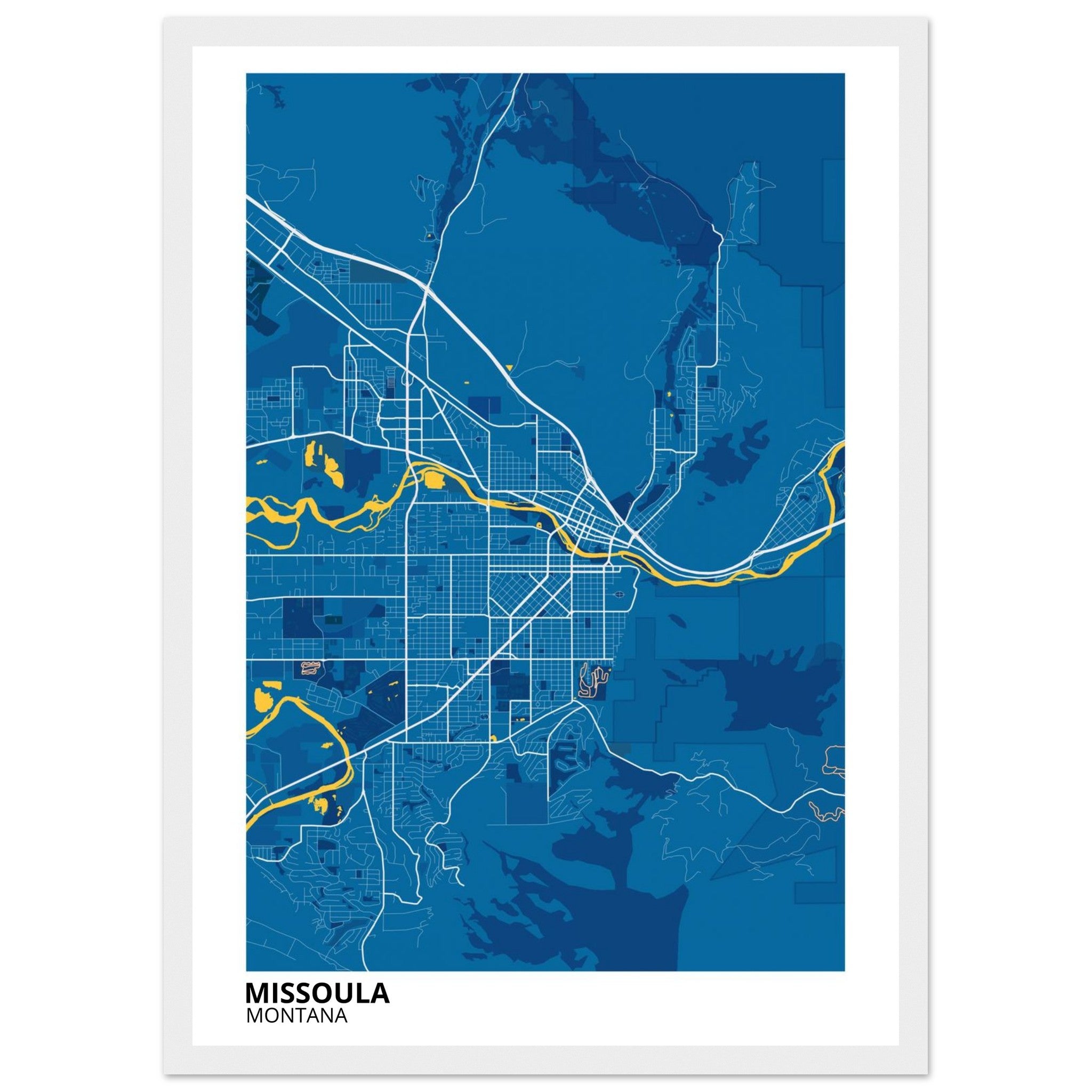 Missoula Montana City Map Poster | Custom Map Art Print - Ink And Atlas