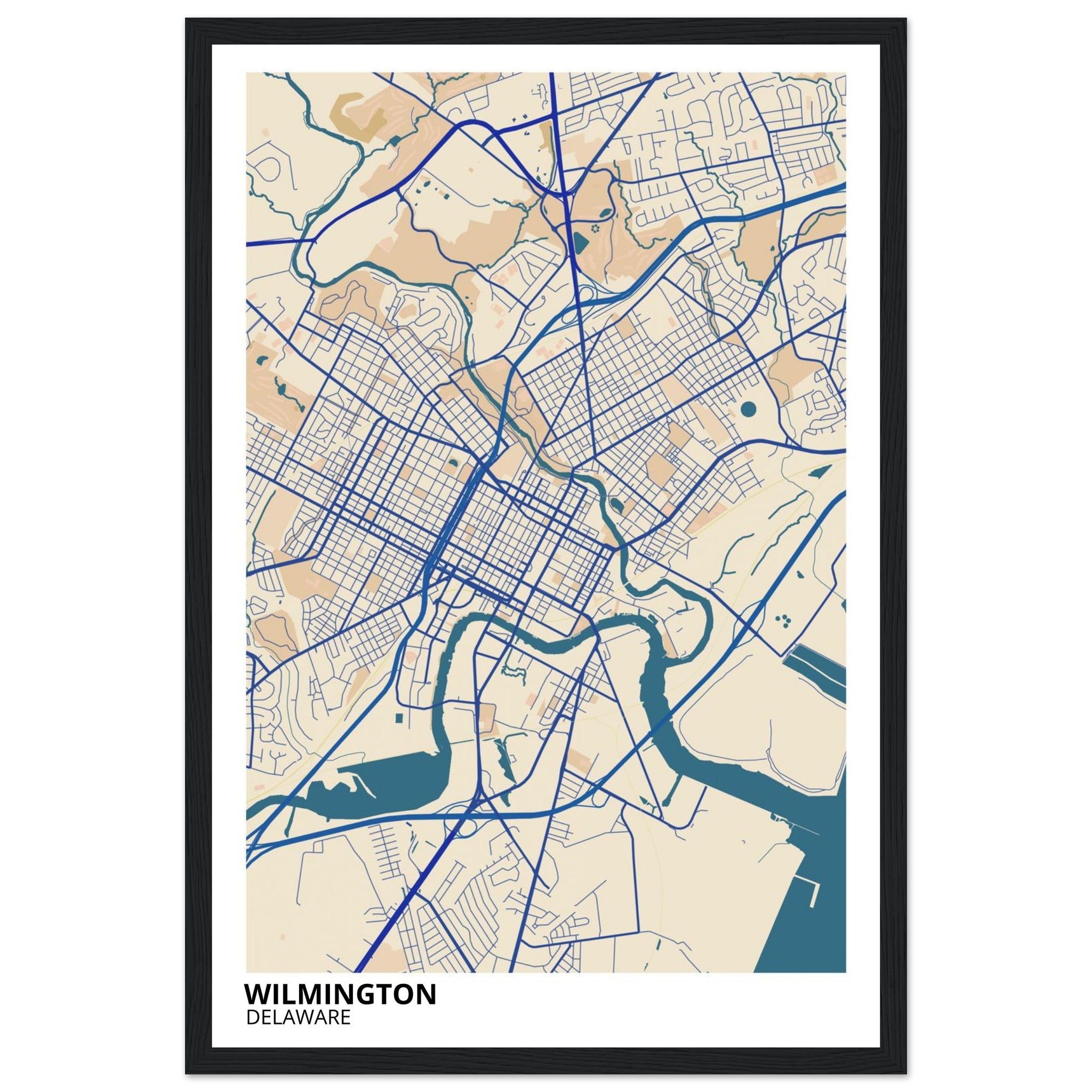 Wilmington Delaware City Map Poster | Custom Map Art Print - Ink And Atlas