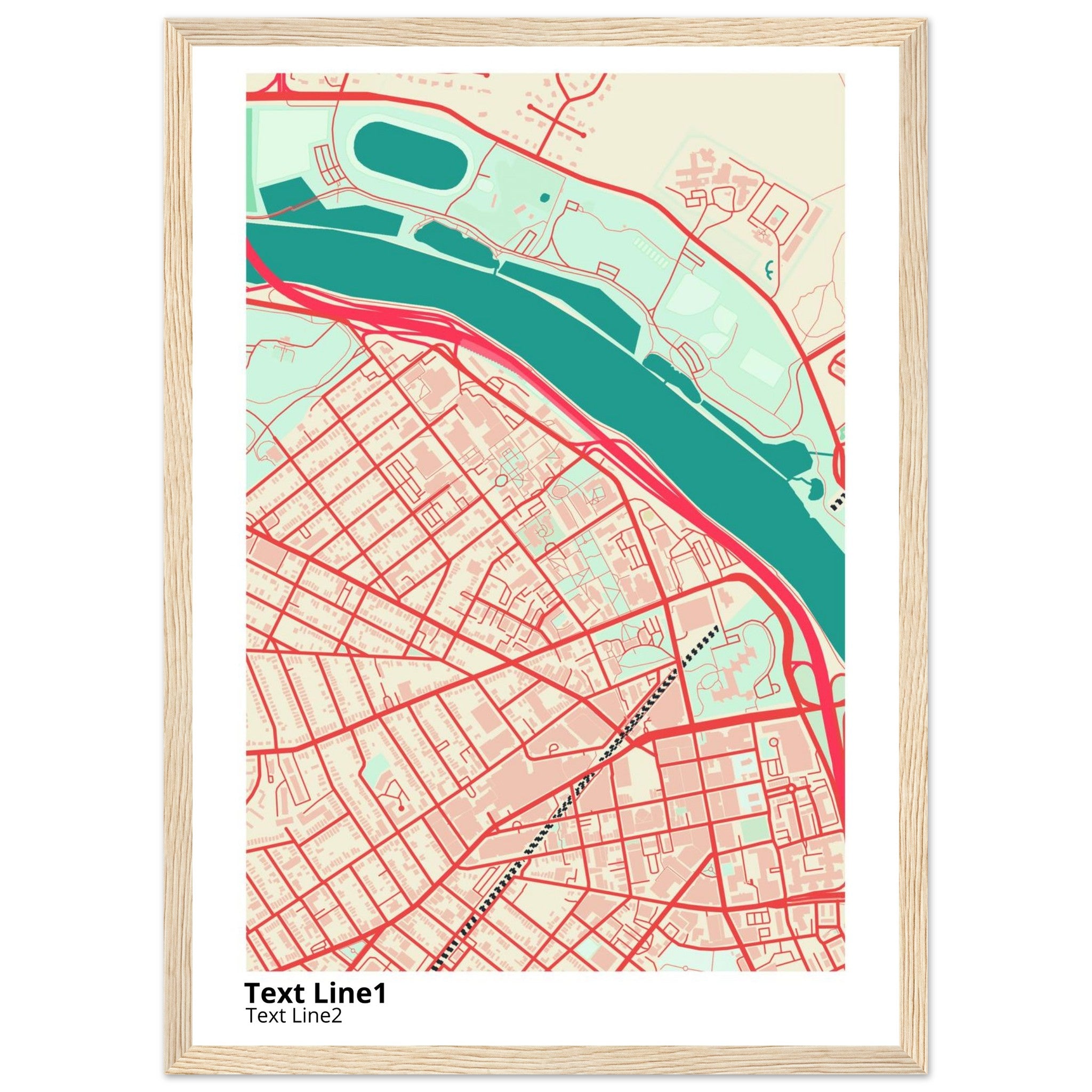 rutgers university new brunswick modern campus map print