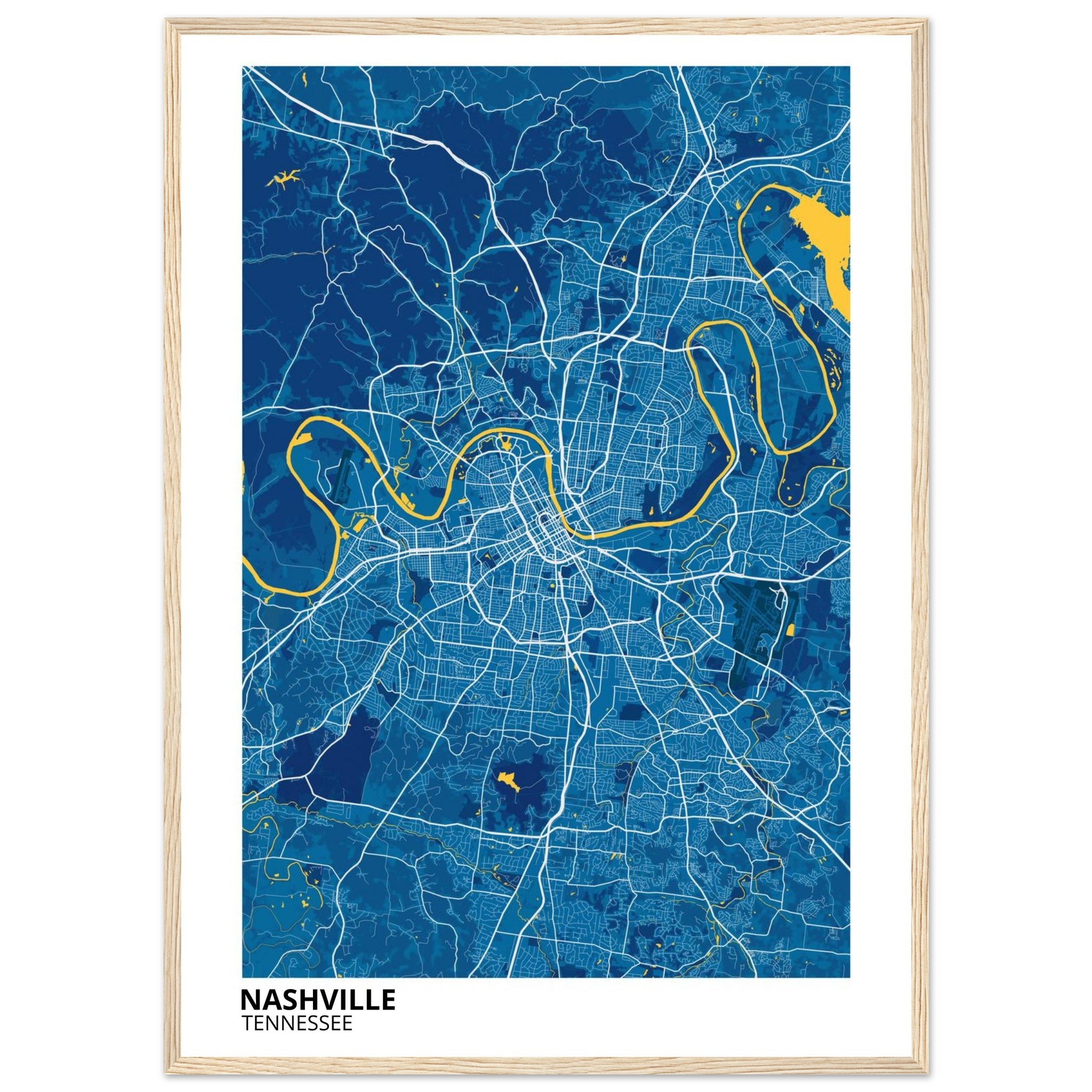 nashville map poster print