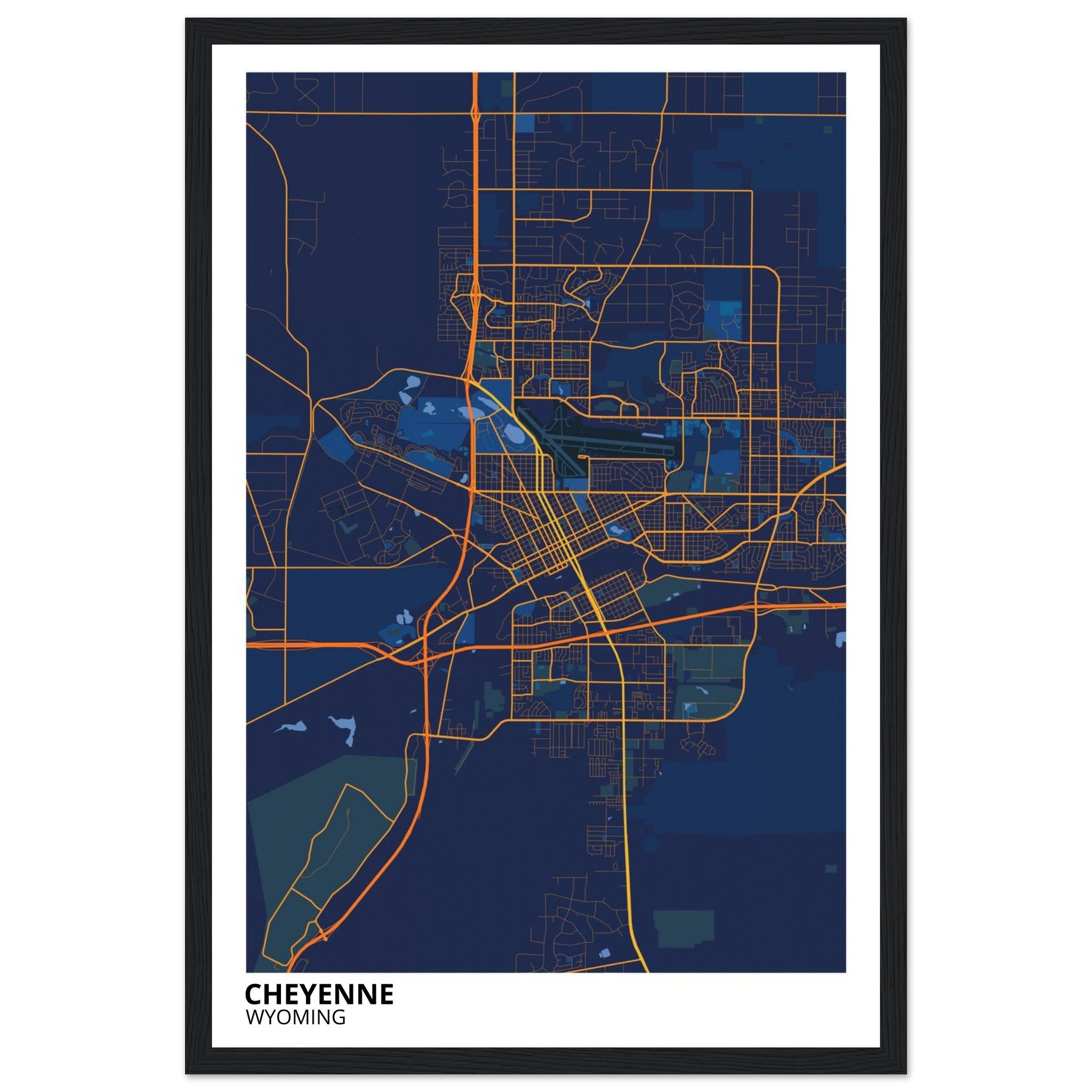 cheyenne map poster print