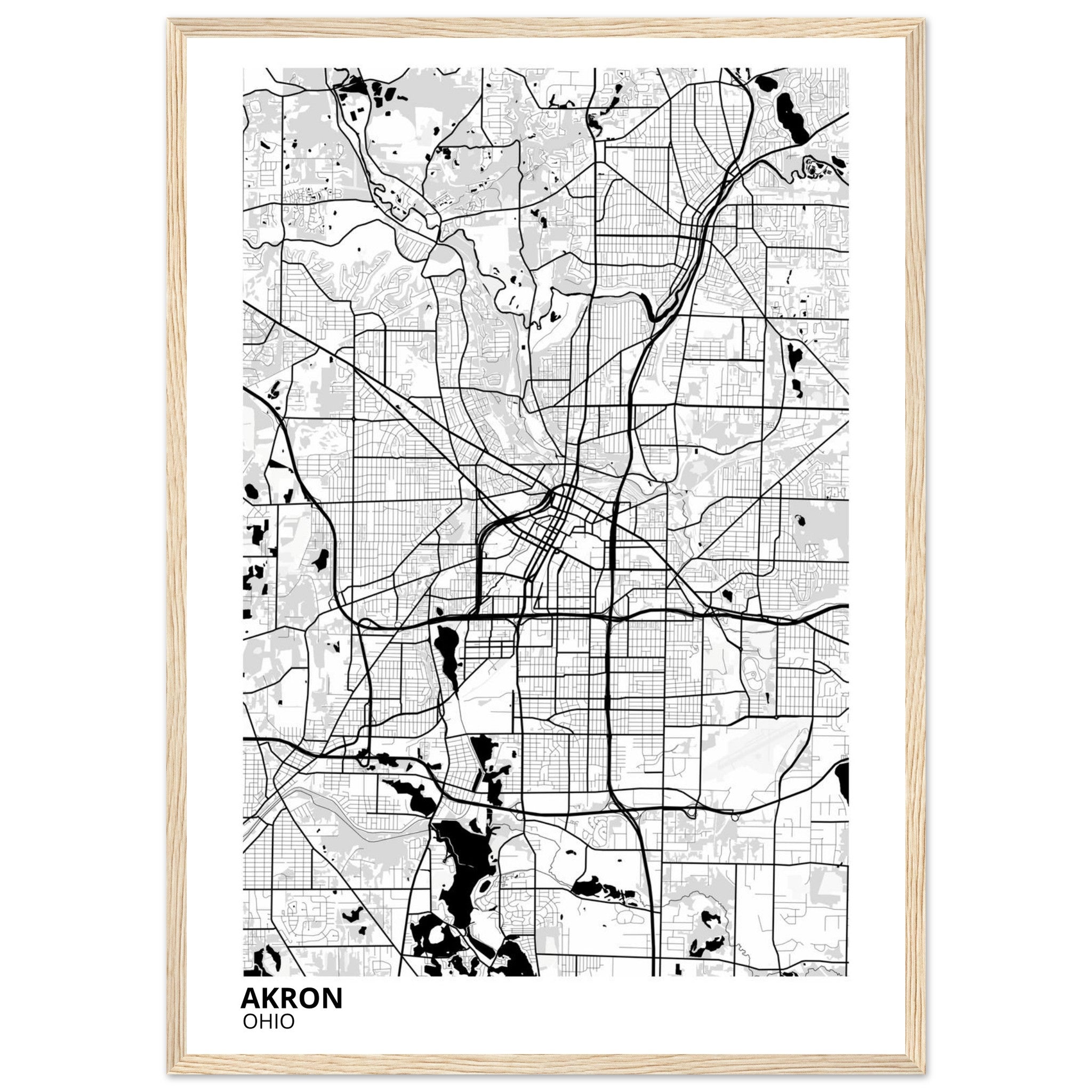 akron map poster print