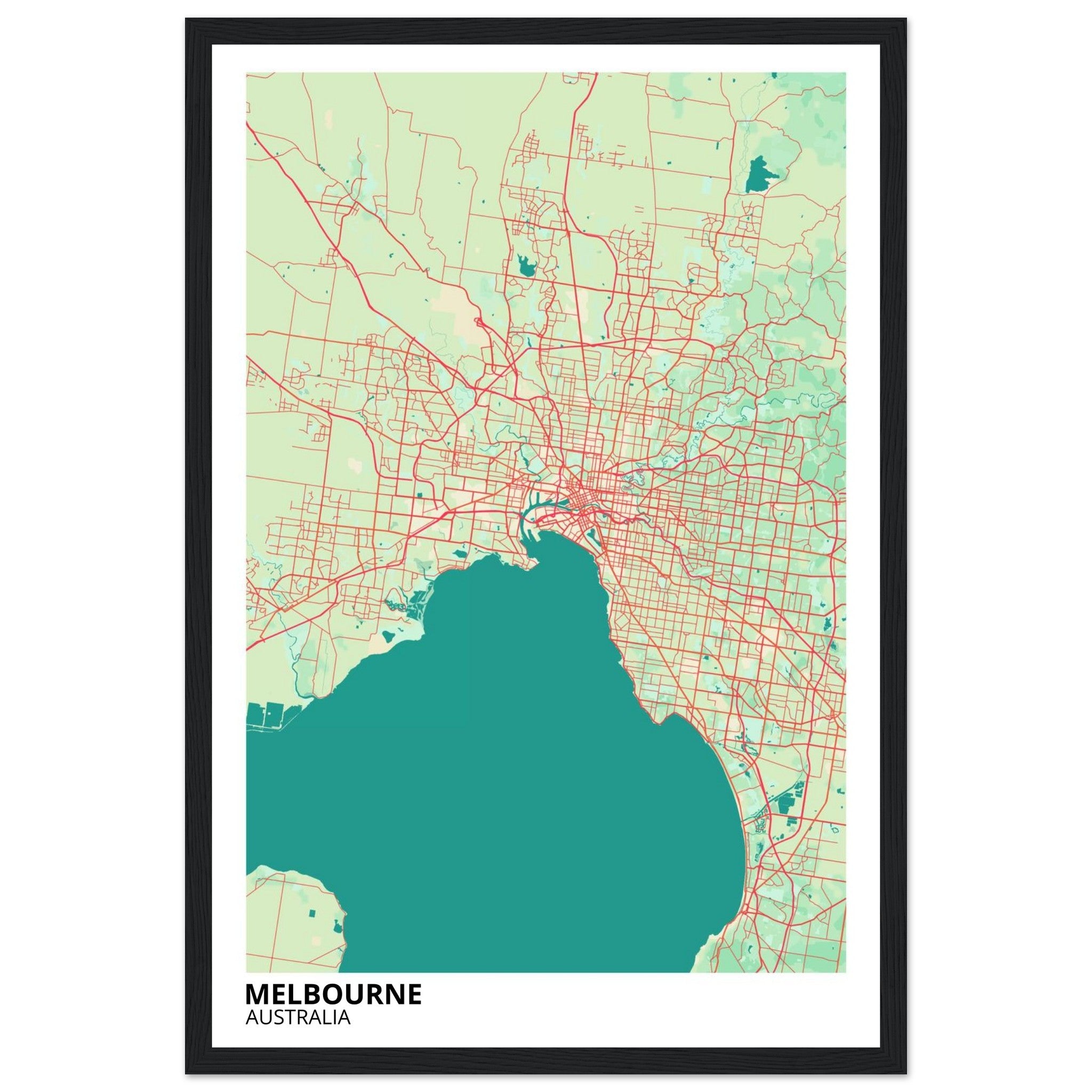 Melbourne Australia City Map Poster | Custom Map Art Print - Ink And Atlas