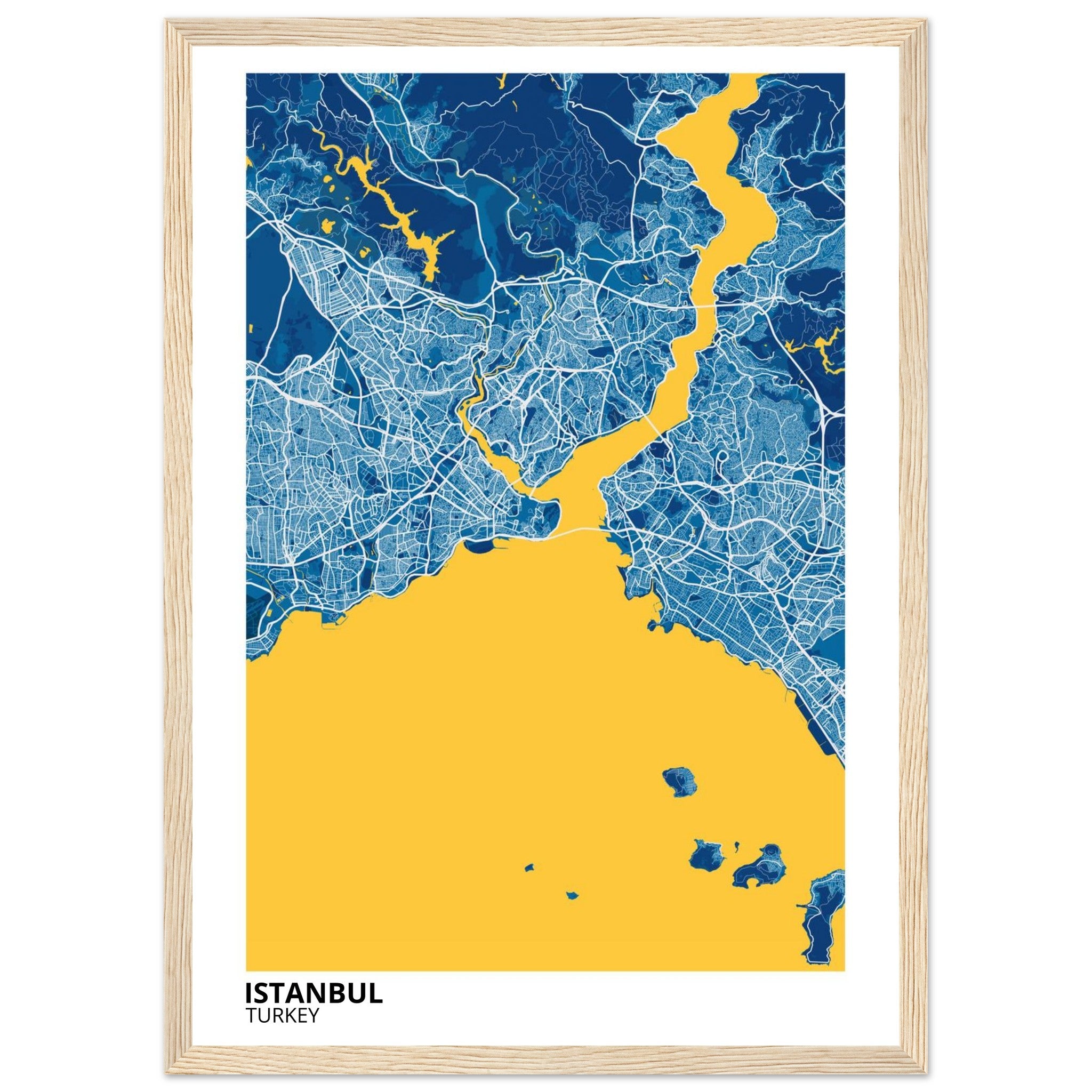 istanbul turkey map poster print