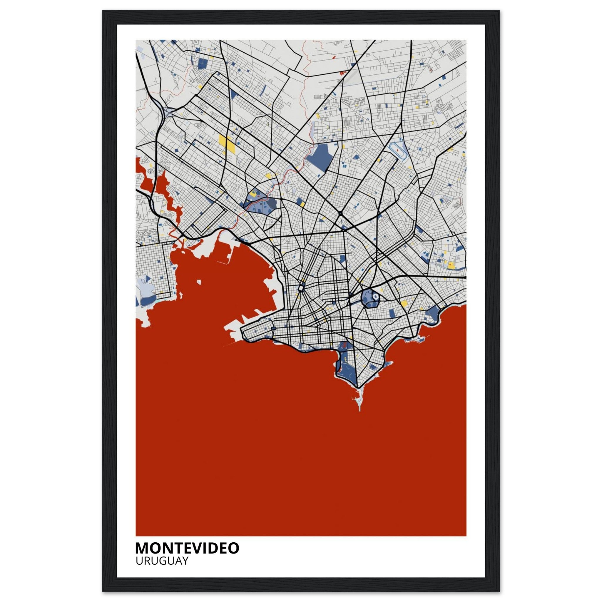 Montevideo Uruguay City Map Poster | Custom Map Art Print - Ink And Atlas