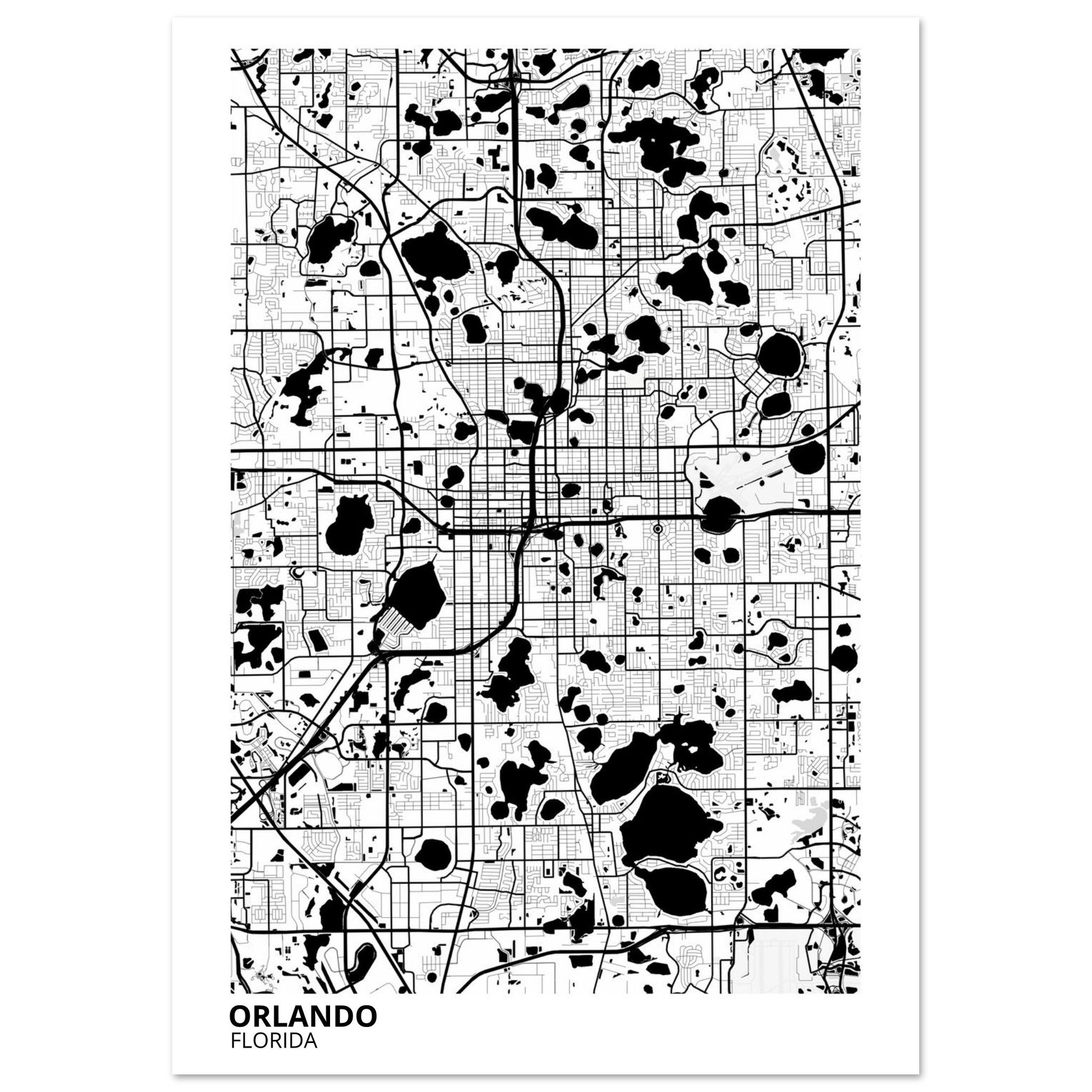 orlando map poster print