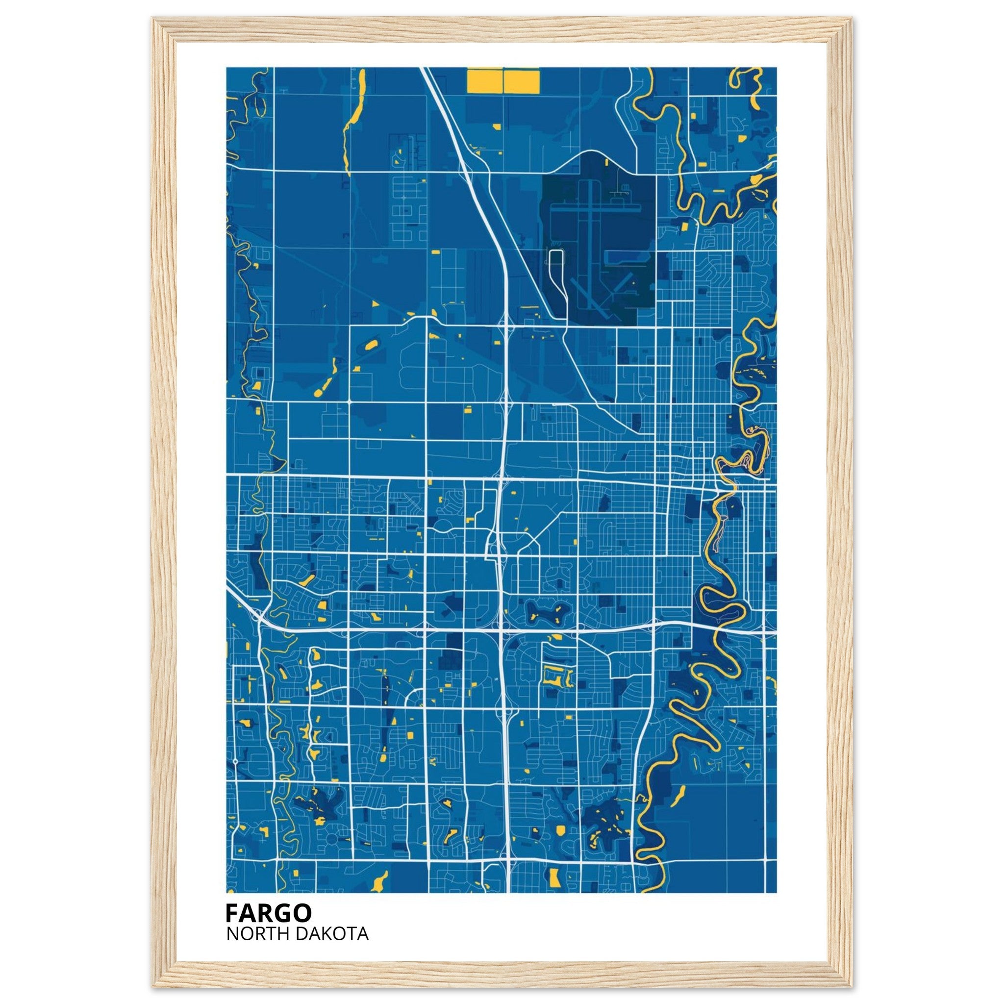Fargo North Dakota City Map Poster | Custom Map Art Print - Ink And Atlas