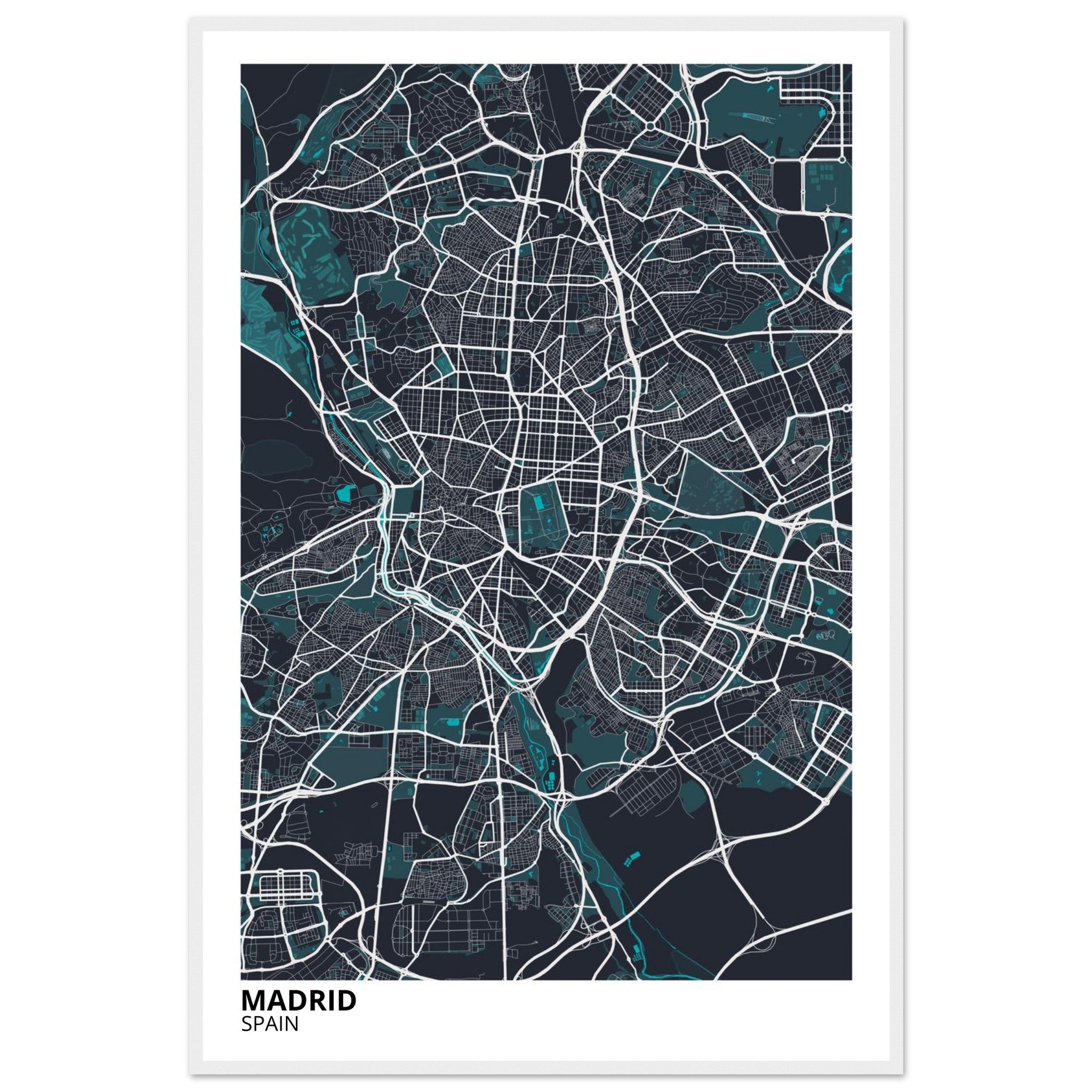 Madrid Spain City Map Poster | Custom Map Art Print - Ink And Atlas