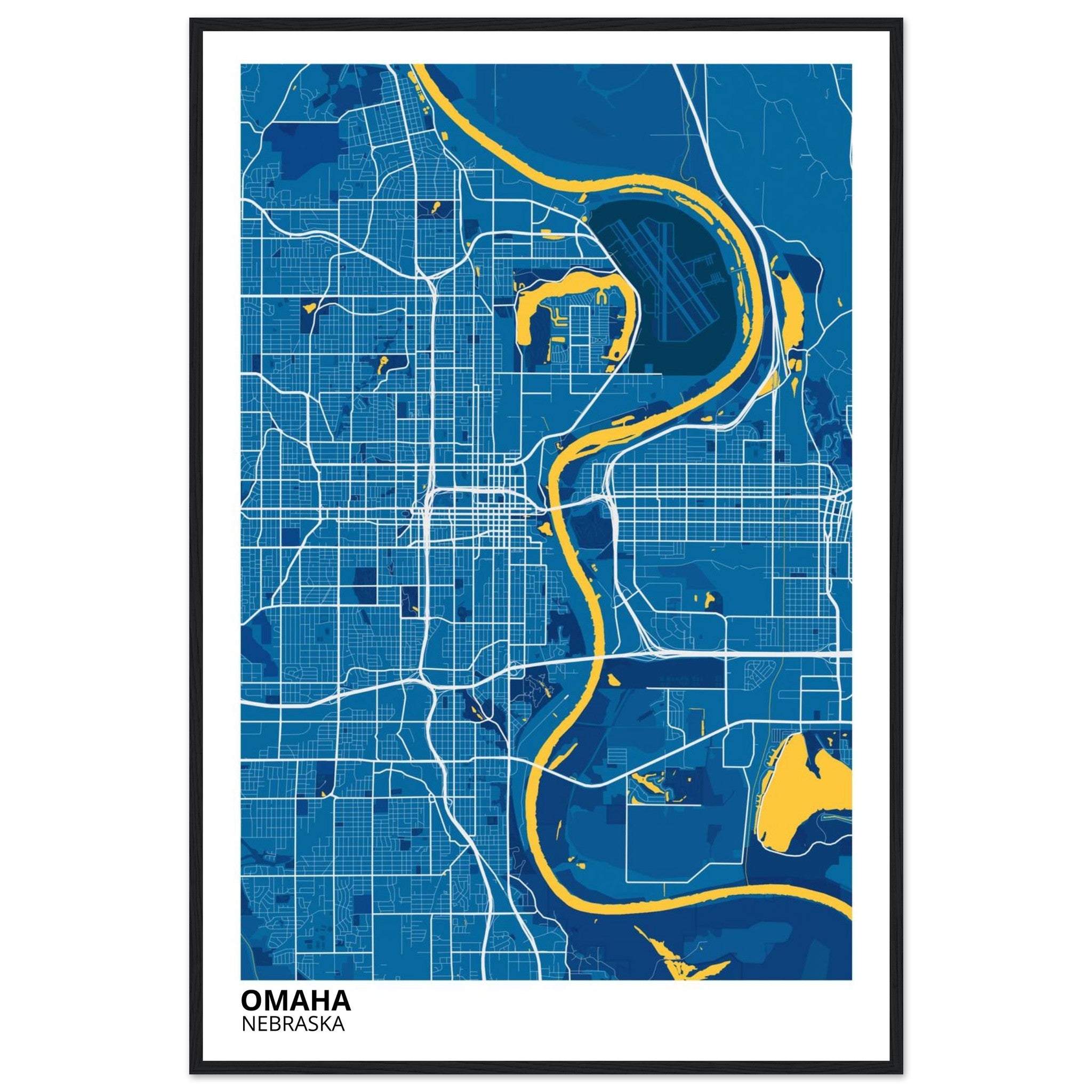 omaha map poster print