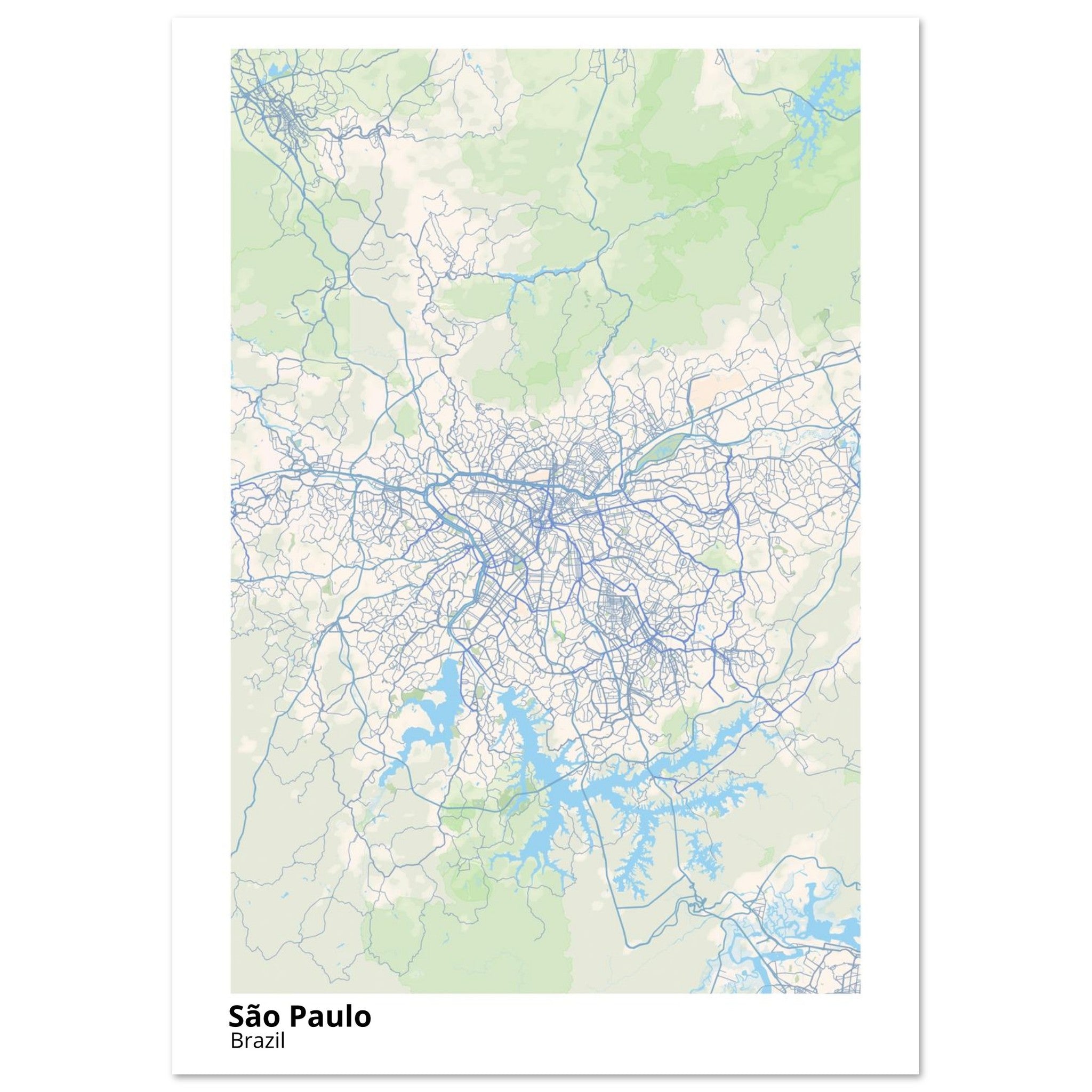 Sao Paulo Brazil City Map Poster | Custom Map Art Print - Ink And Atlas