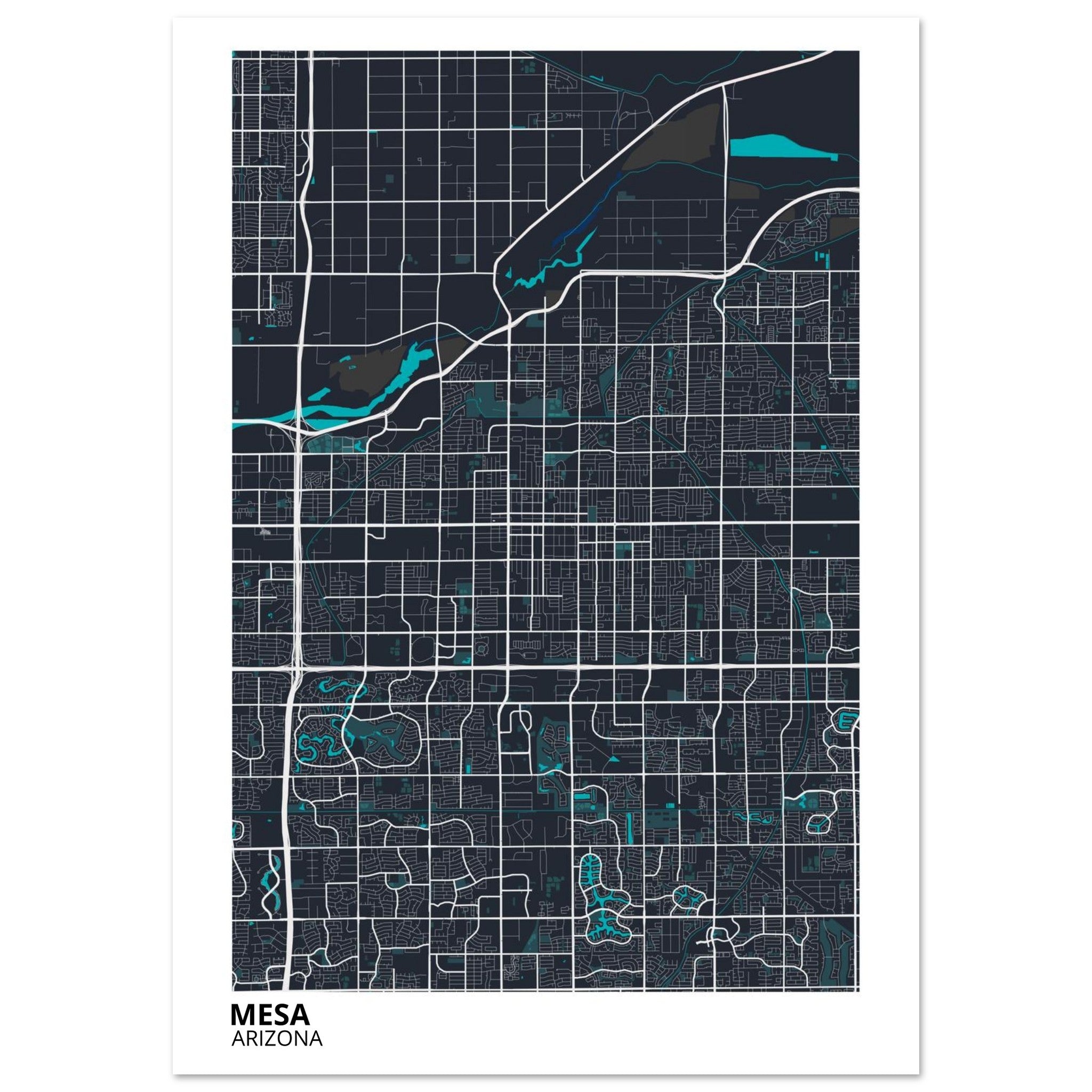 mesa map poster print