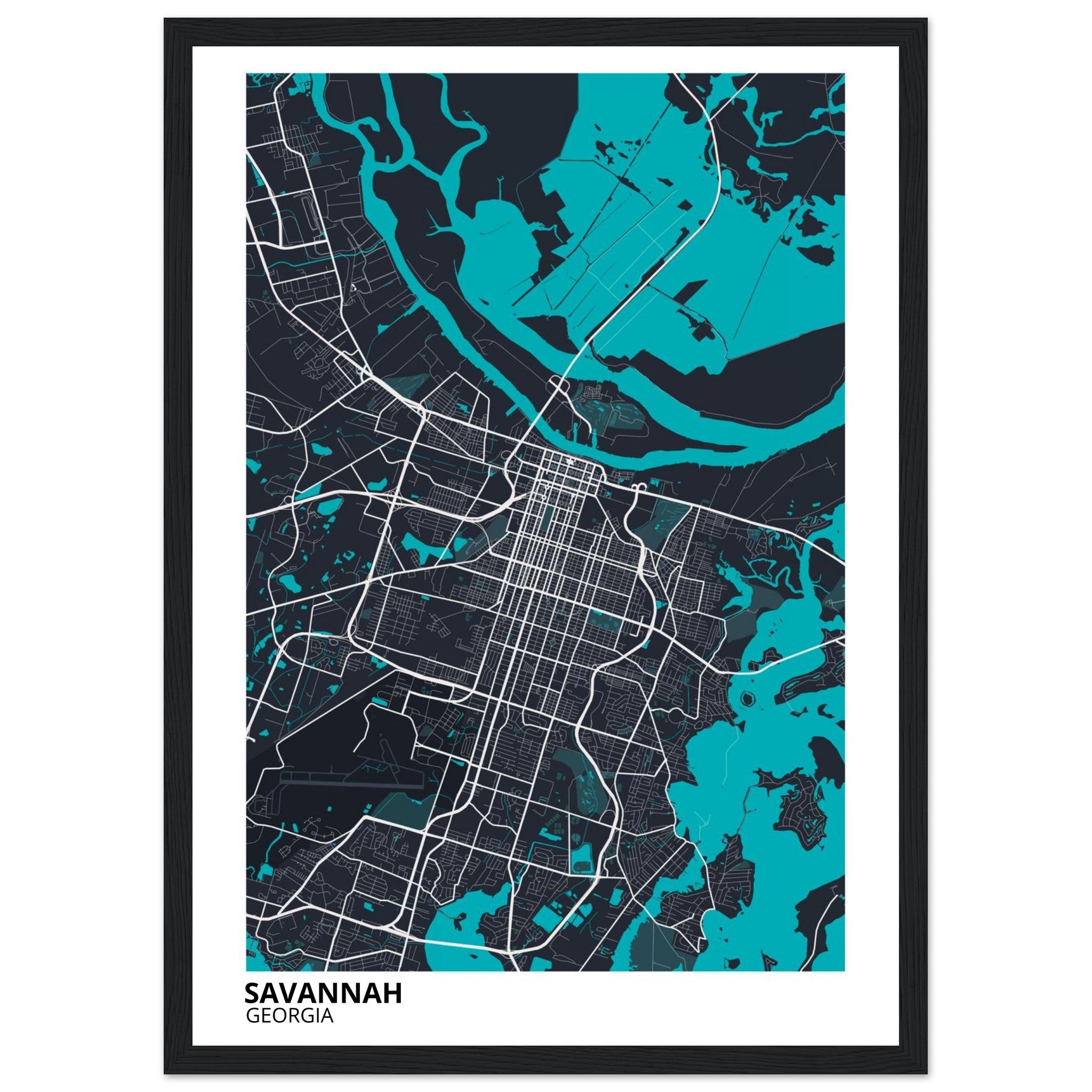 Savannah Georgia City Map Poster | Custom Map Art Print - Ink And Atlas