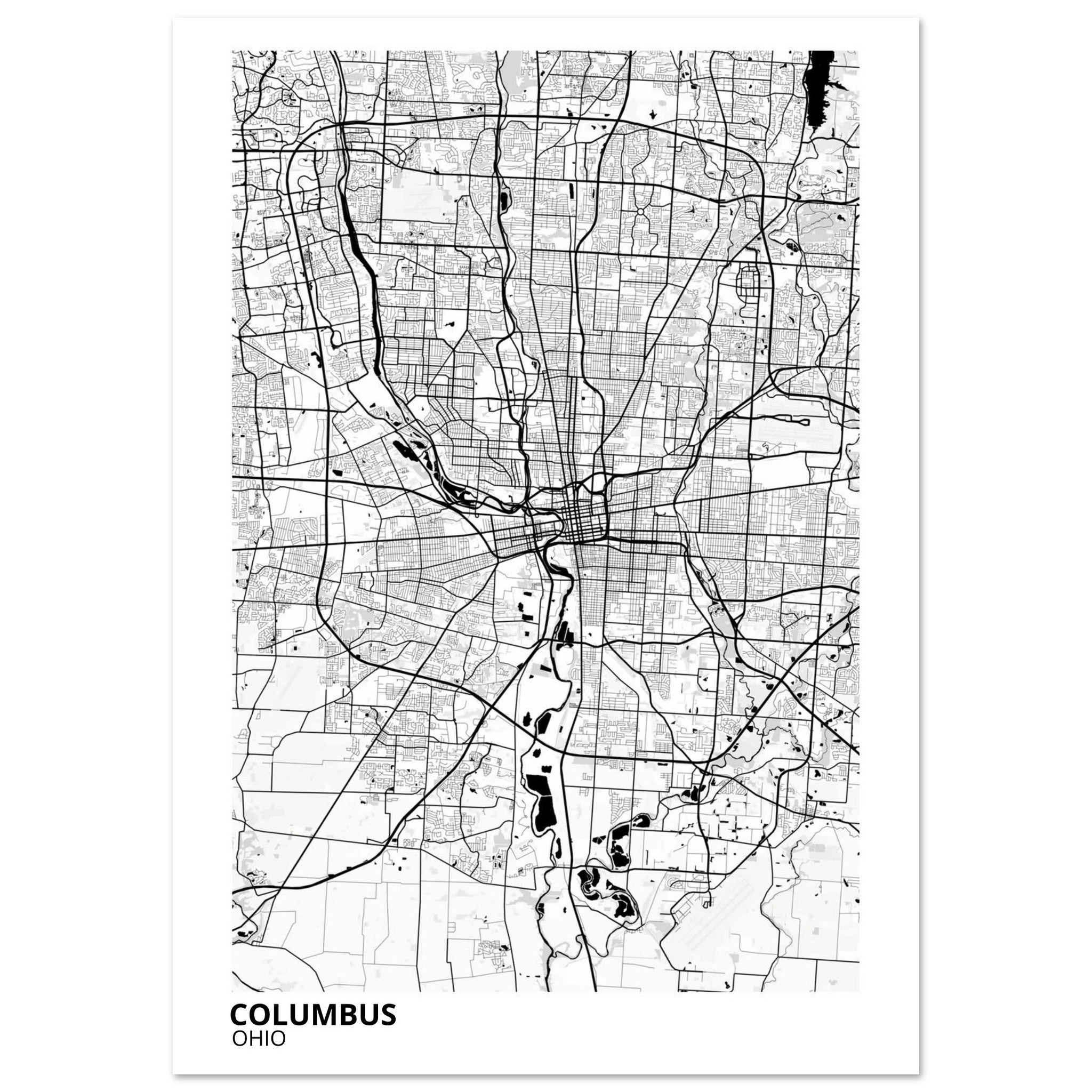 Columbus Ohio City Map Poster | Custom Map Art Print - Ink And Atlas