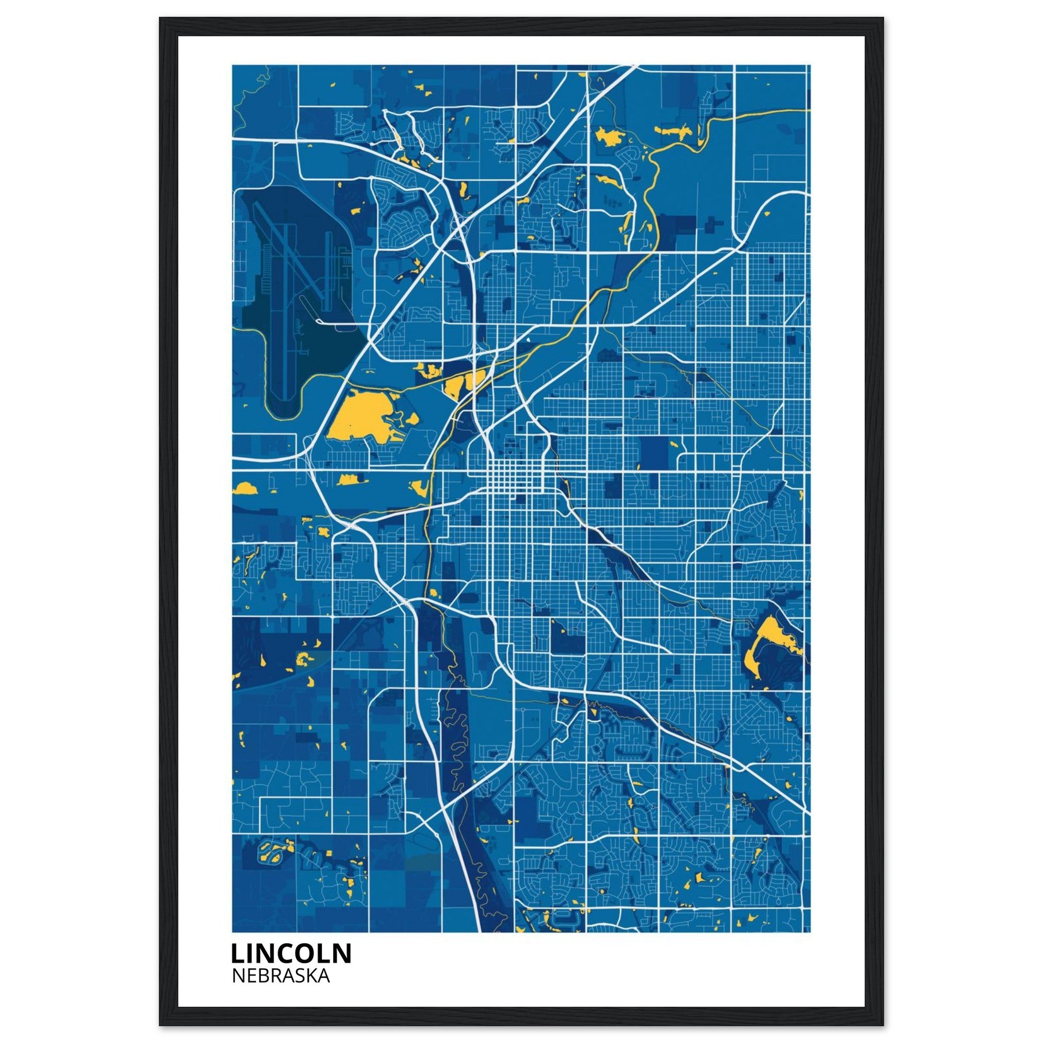 lincoln map poster print