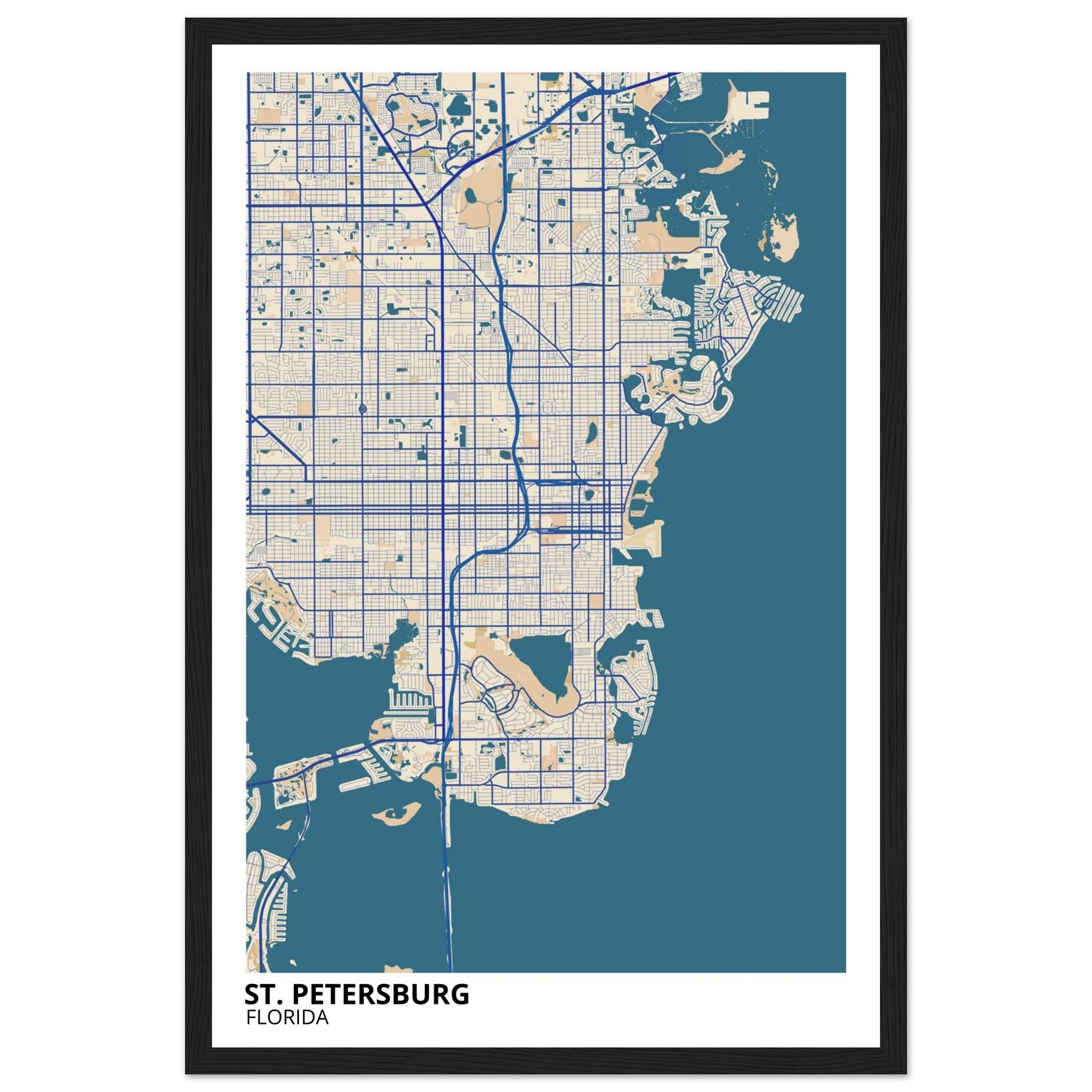 St. Petersburg Florida City Map Poster | Custom Map Art Print - Ink And Atlas