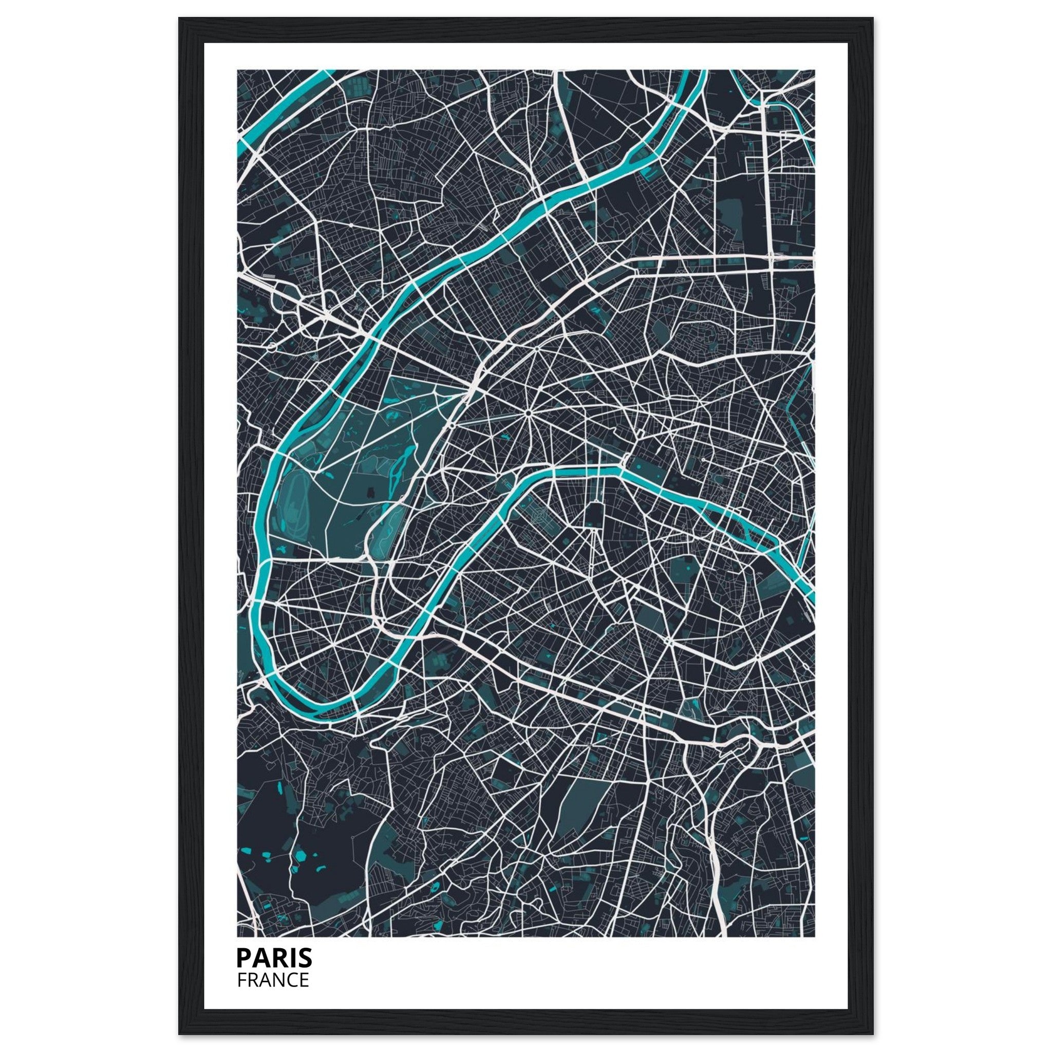Paris France City Map Poster | Custom Map Art Print - Ink And Atlas