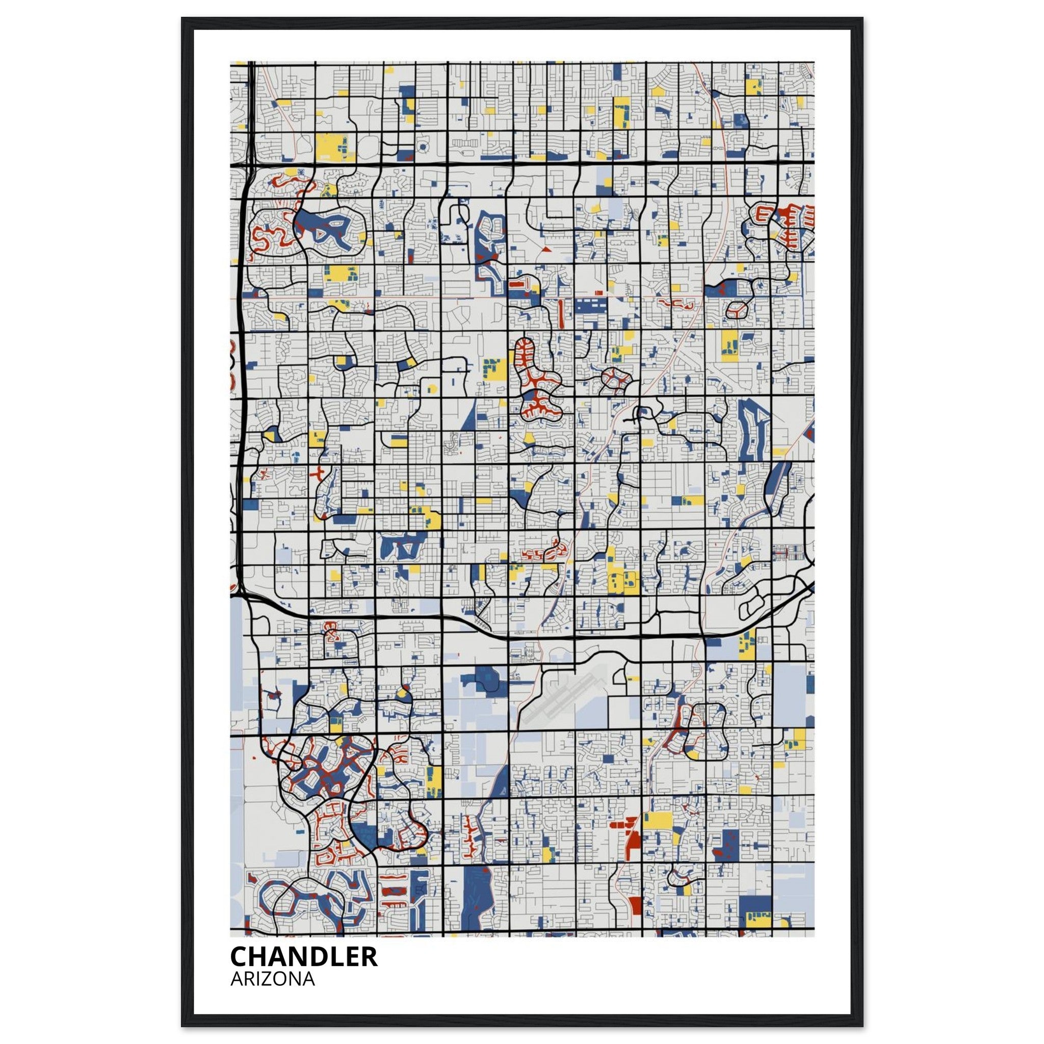 Chandler Arizona City Map Poster | Custom Map Art Print - Ink And Atlas