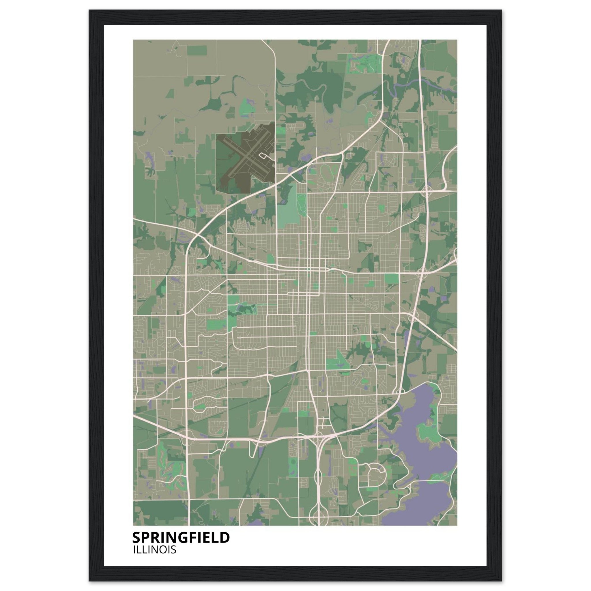 springfield map poster print