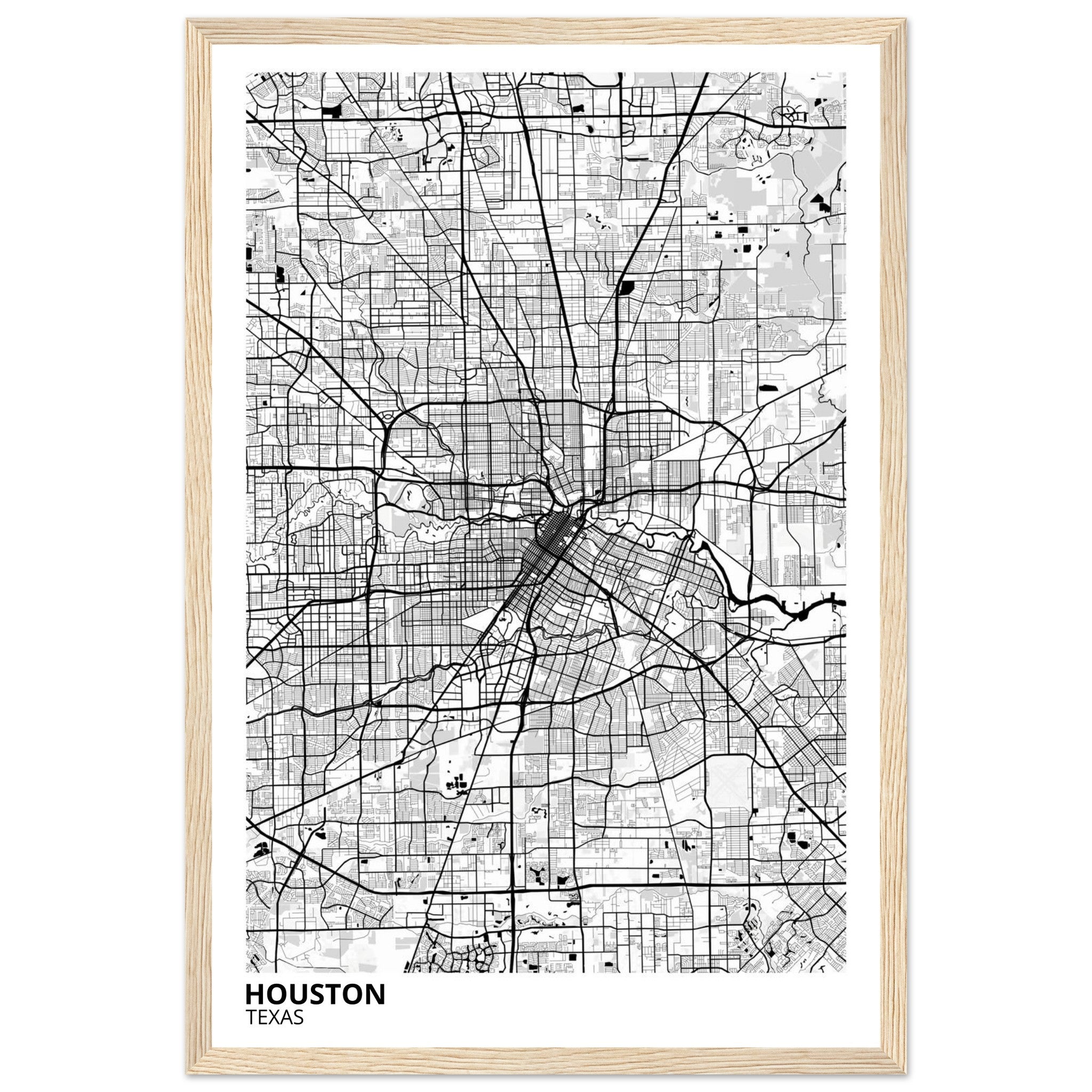 houston map poster print