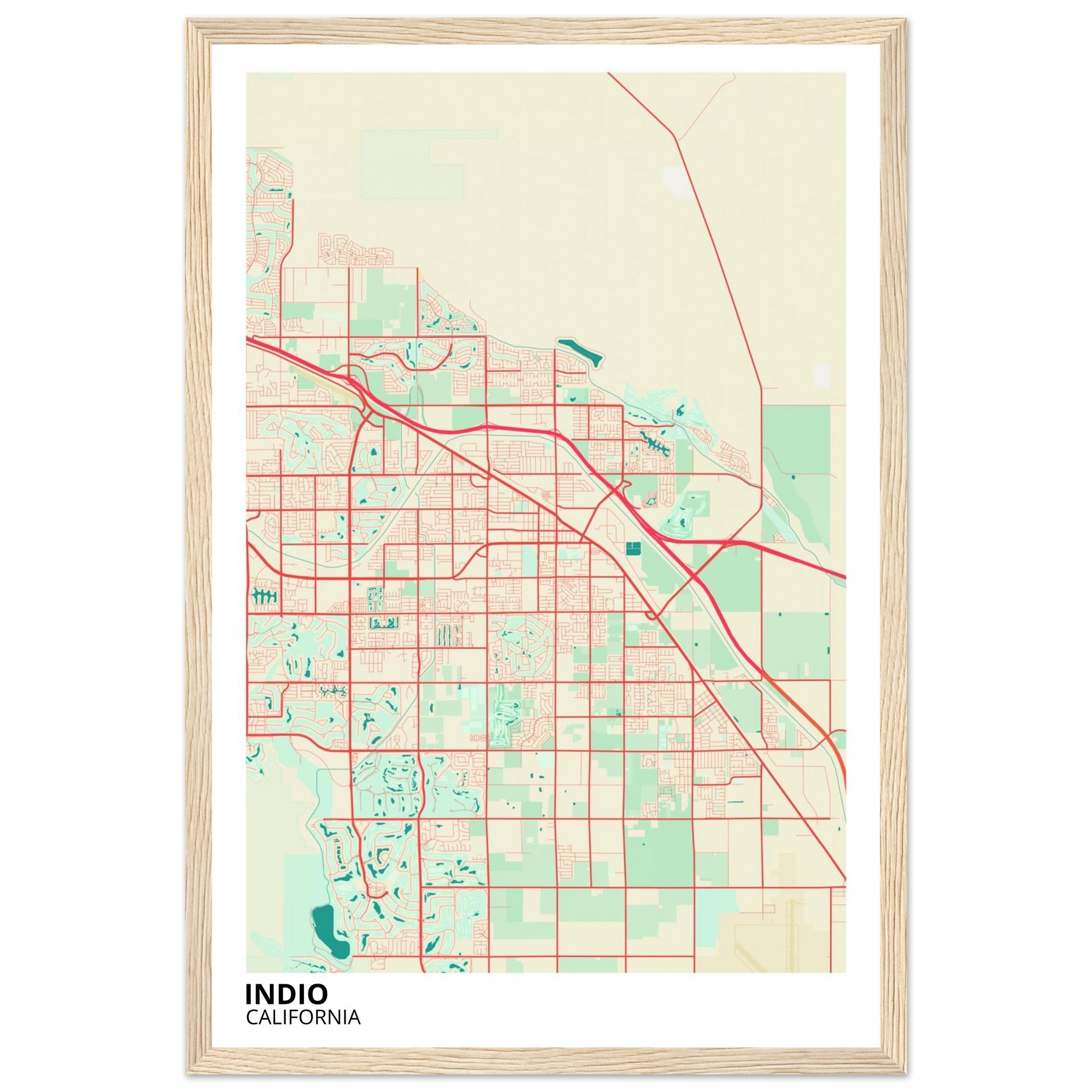 Indio California City Map Poster | Custom Map Art Print - Ink And Atlas