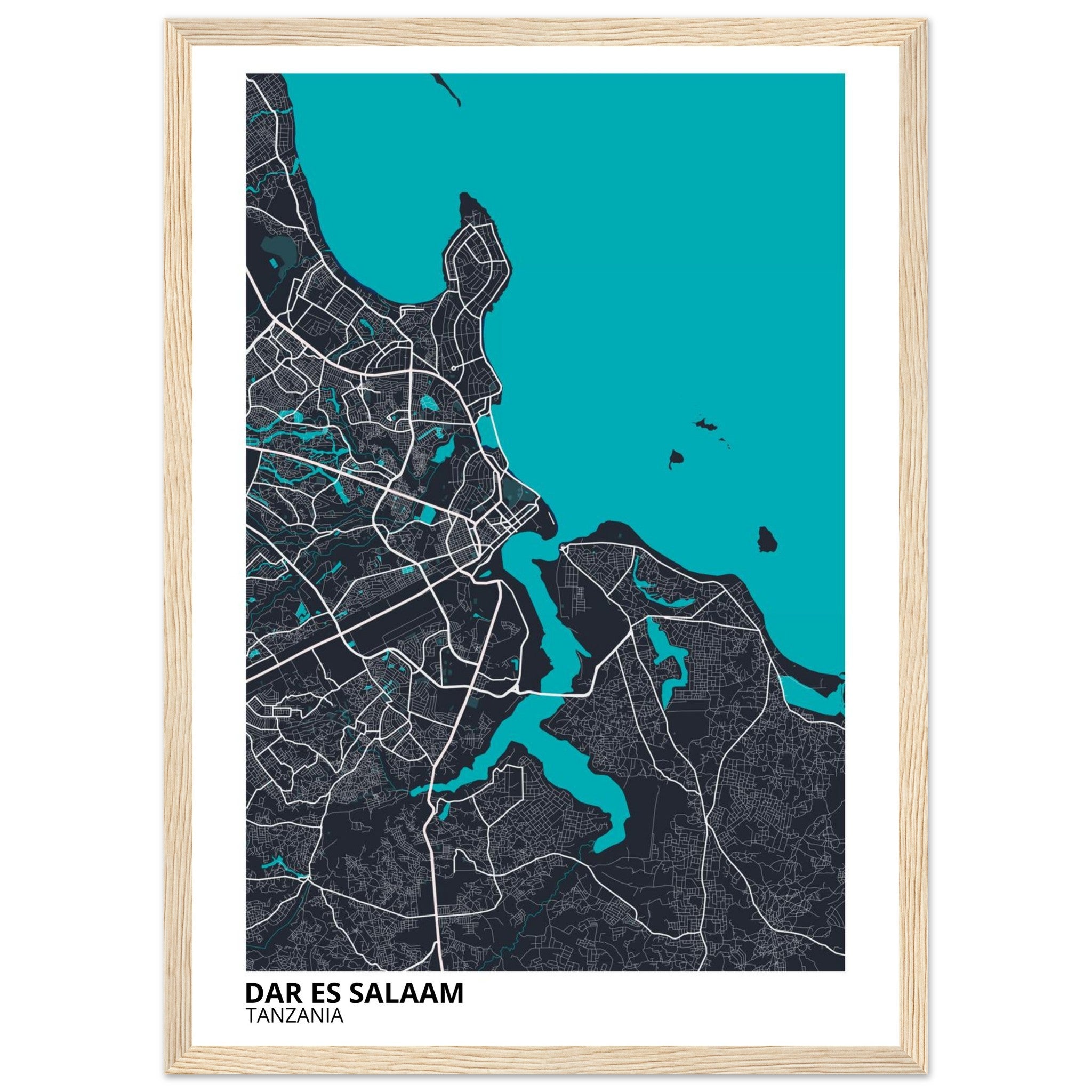Dar es Salaam Tanzania City Map Poster | Custom Map Art Print - Ink And Atlas