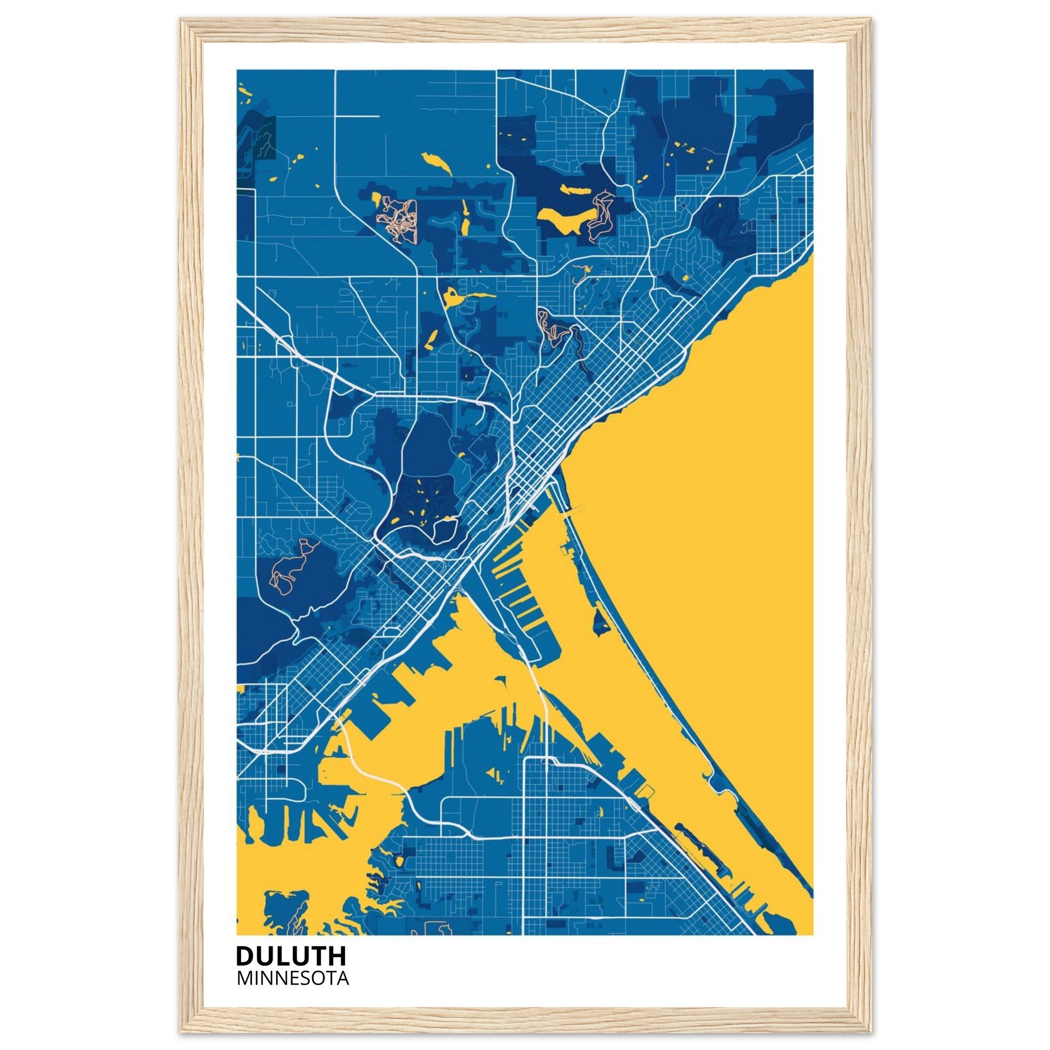 Duluth Minnesota City Map Poster | Custom Map Art Print - Ink And Atlas