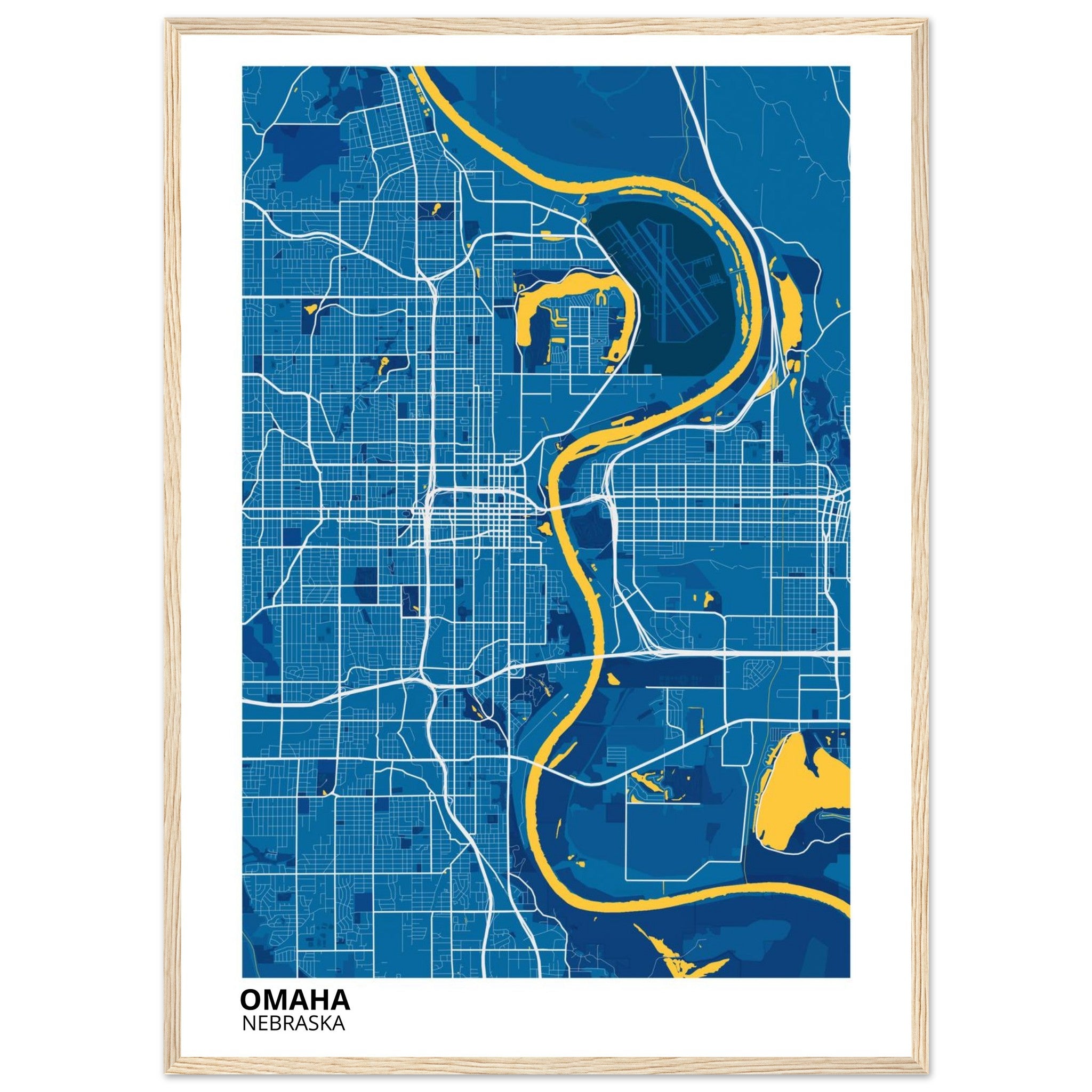 omaha map poster print