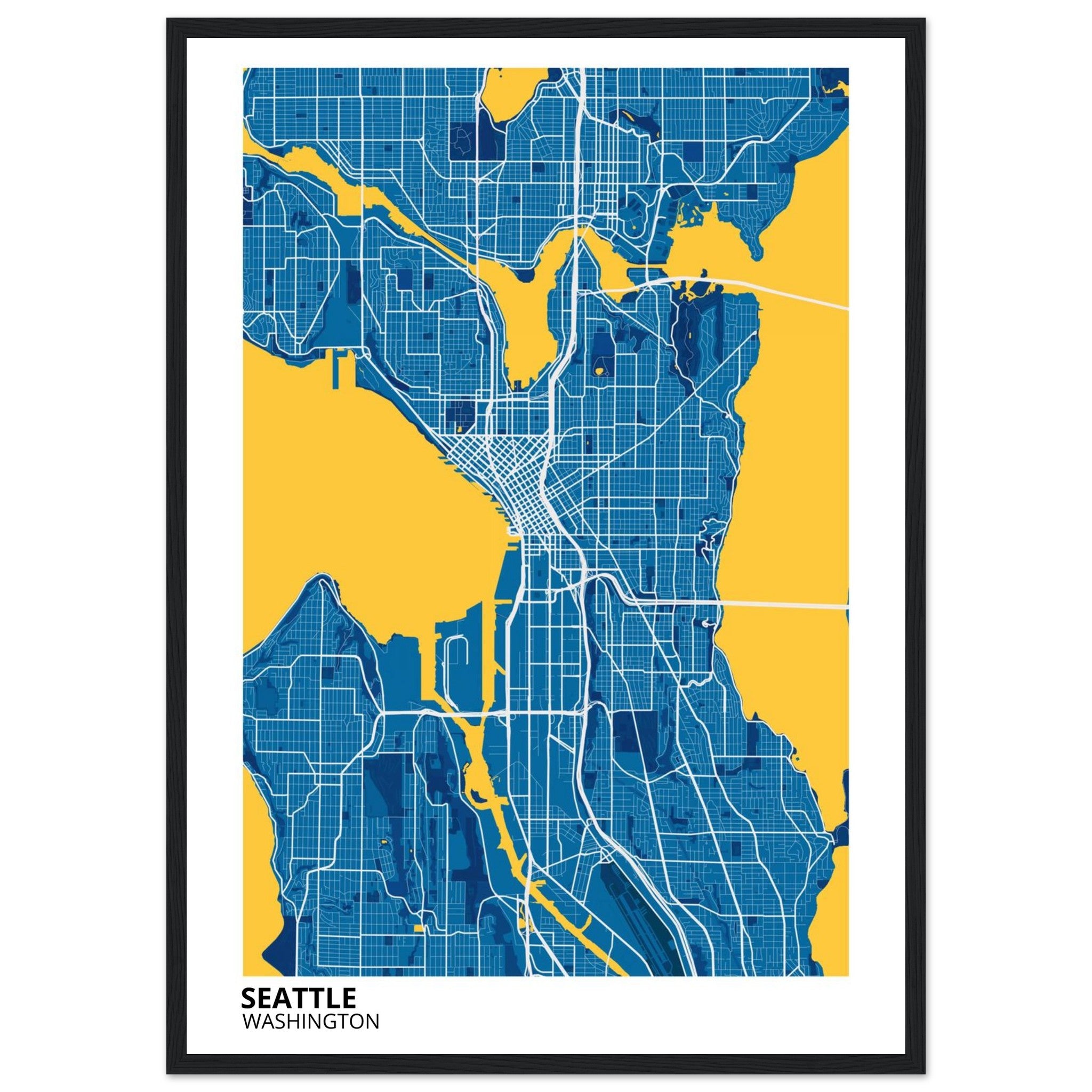 seattle map poster print