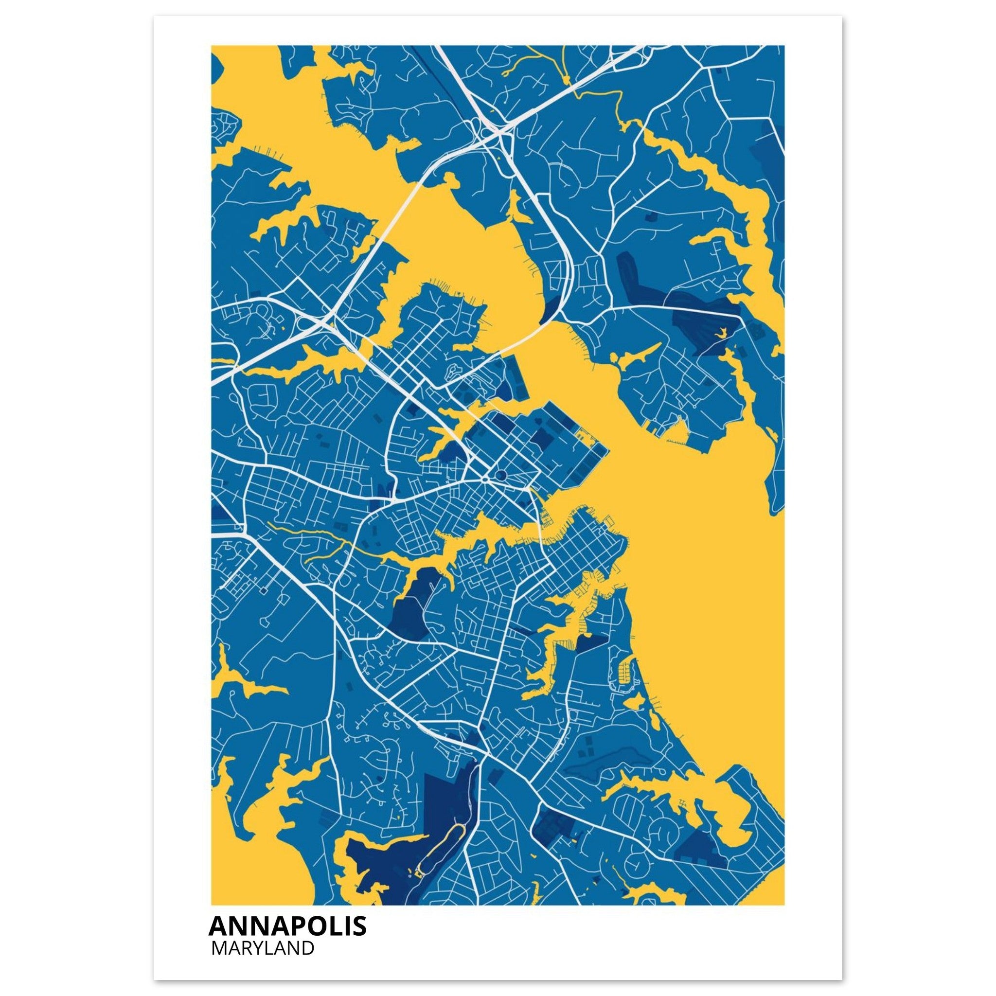 annapolis map poster print
