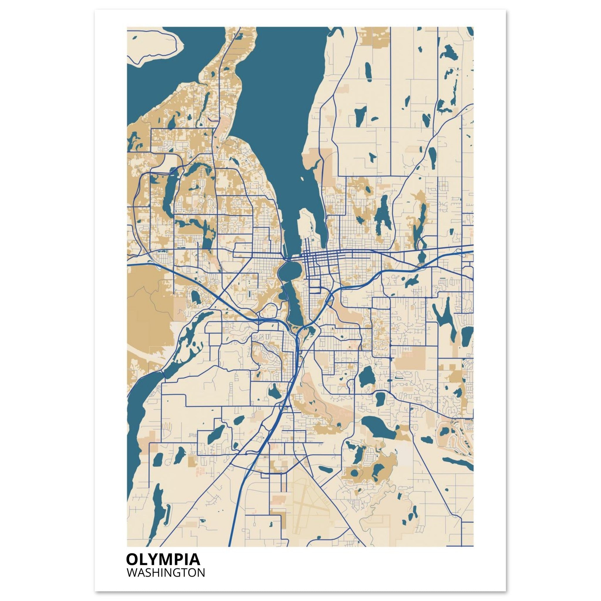olympia map poster print