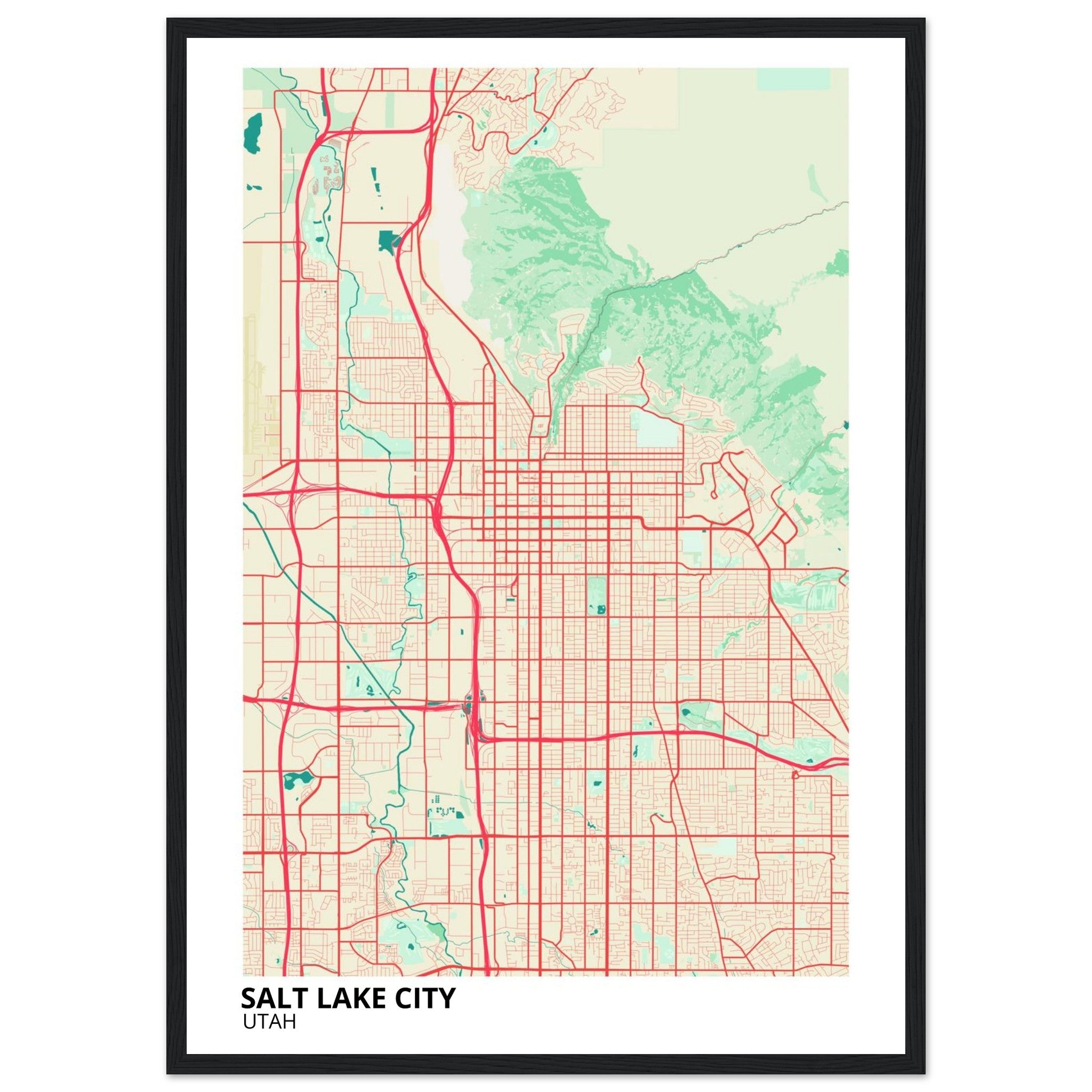 Salt Lake City Utah City Map Poster | Custom Map Art Print - Ink And Atlas