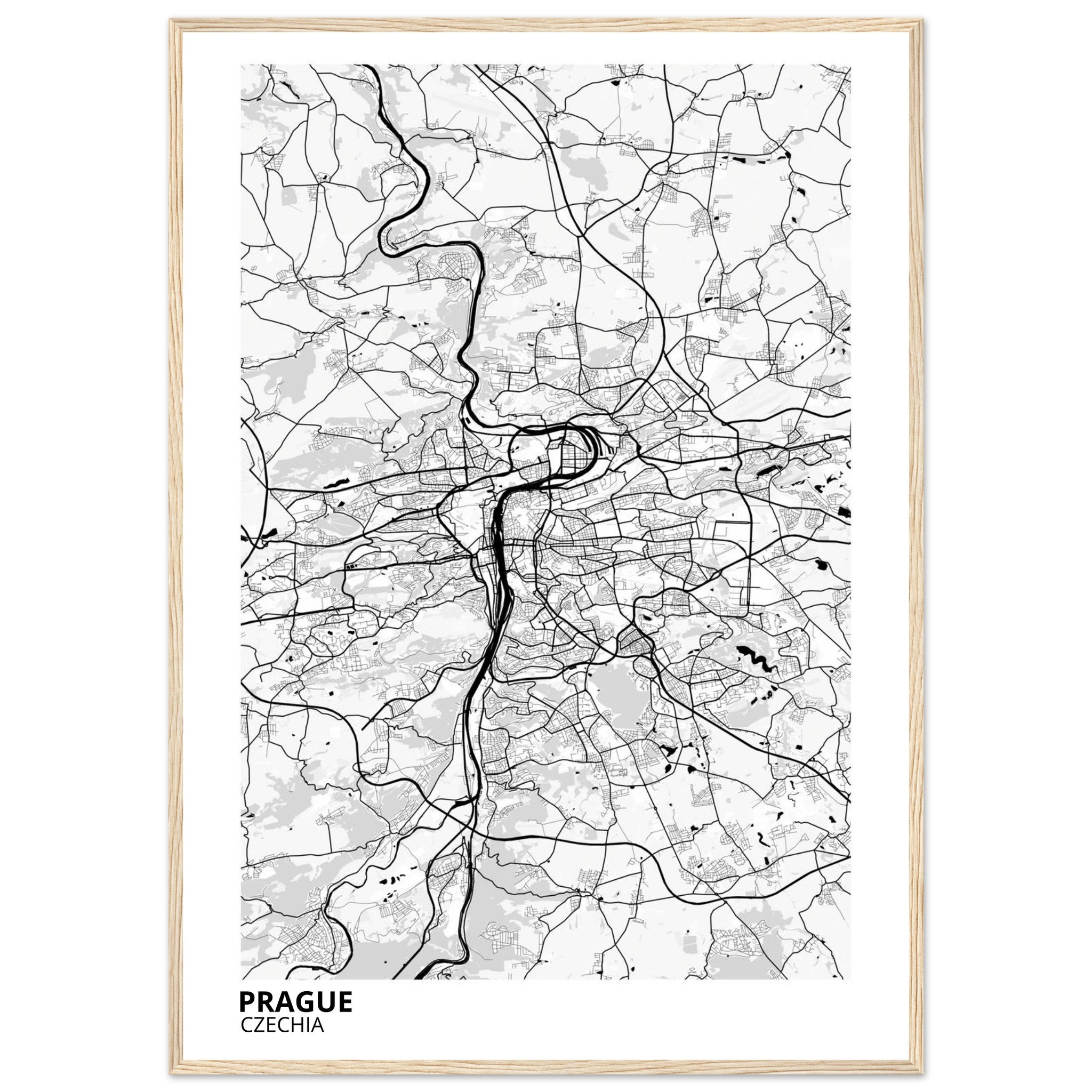 Prague Czechia City Map Poster | Custom Map Art Print - Ink And Atlas