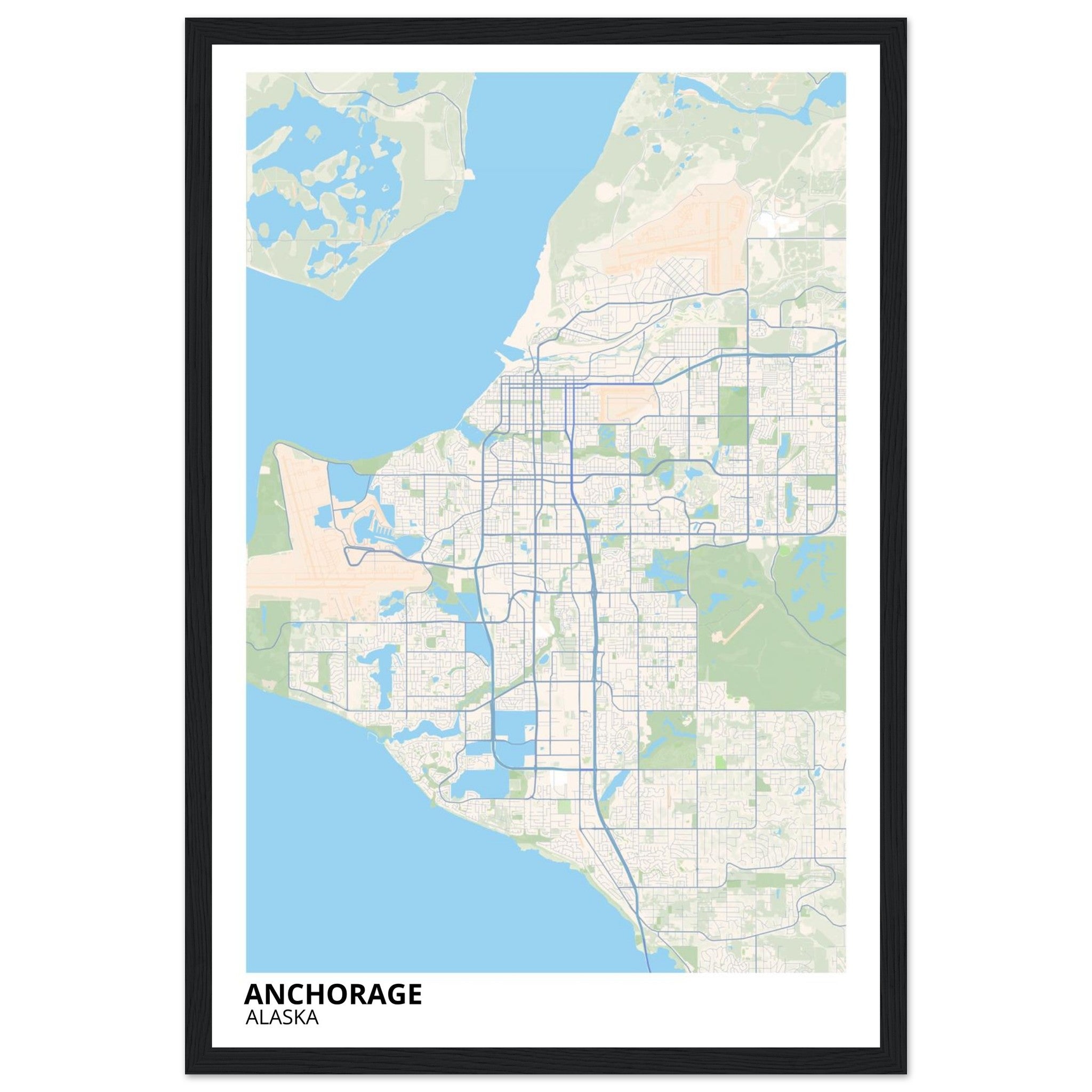 Anchorage Alaska City Map Poster | Custom Map Art Print - Ink And Atlas