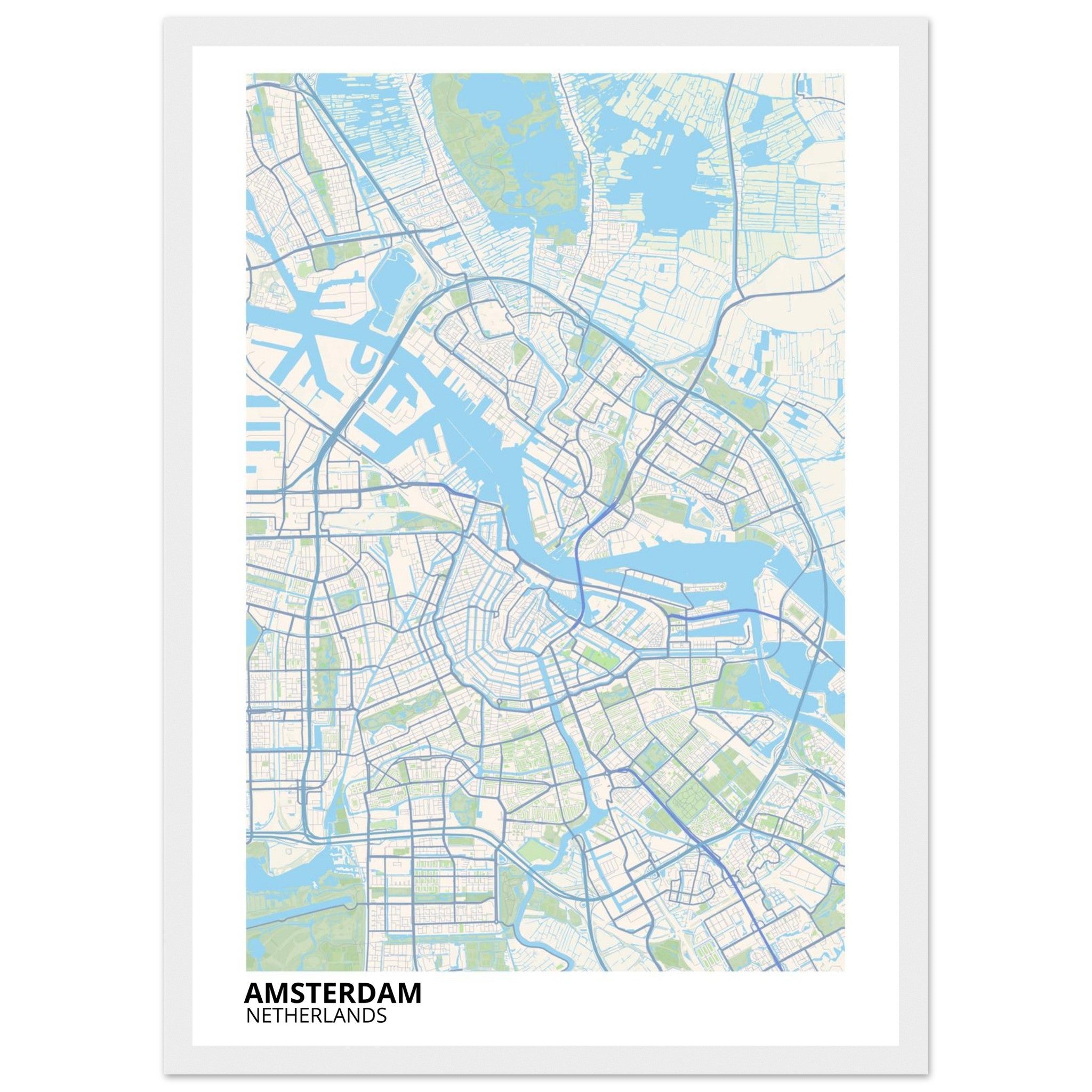 Amsterdam Netherlands City Map Poster | Custom Map Art Print - Ink And Atlas