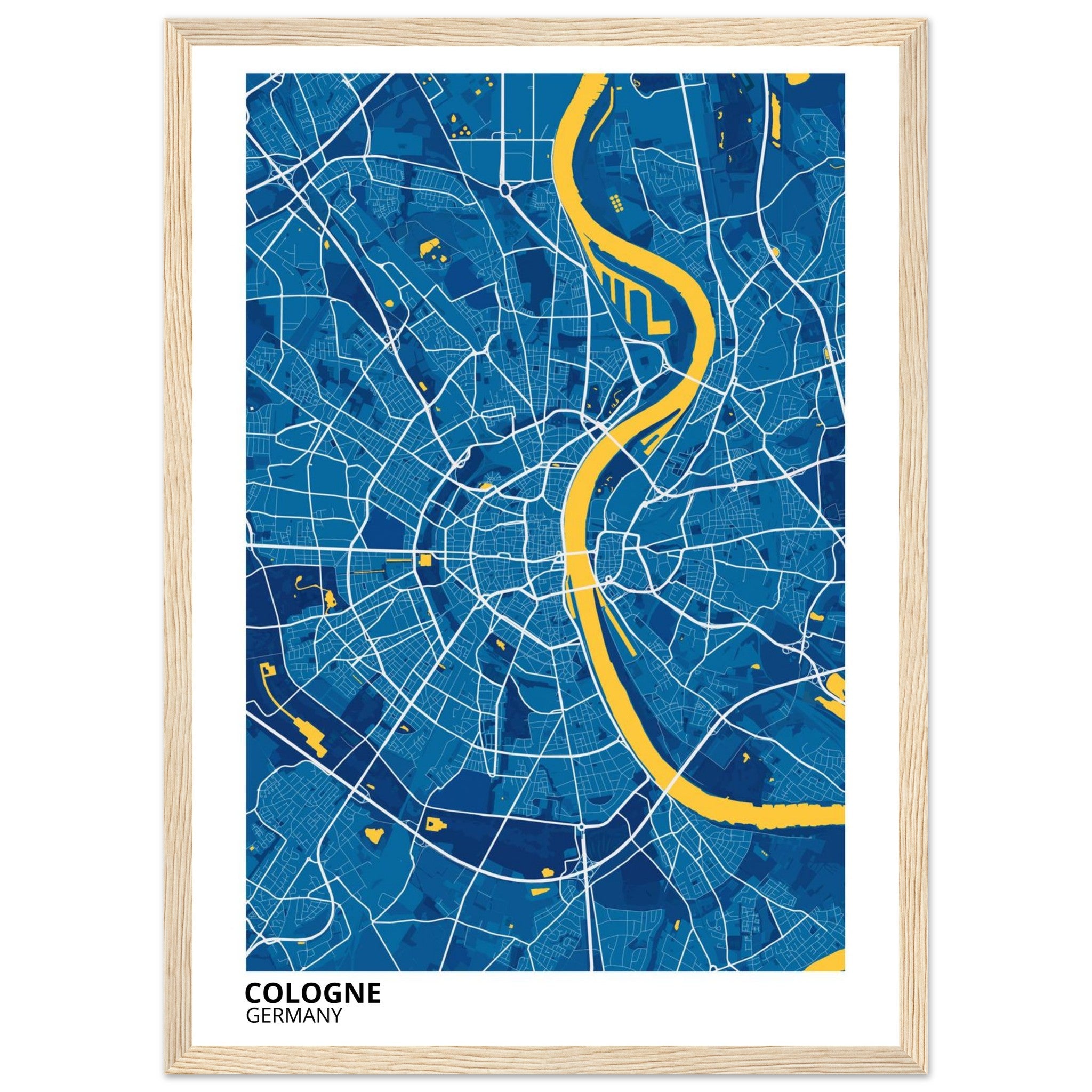 Cologne Germany City Map Poster | Custom Map Art Print - Ink And Atlas