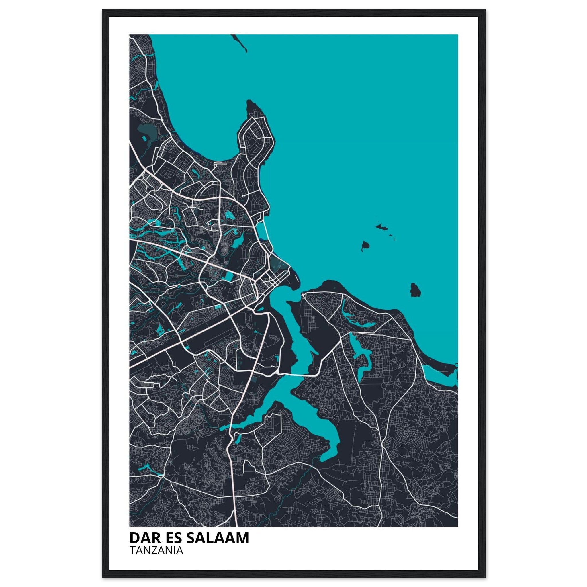 Dar es Salaam Tanzania City Map Poster | Custom Map Art Print - Ink And Atlas
