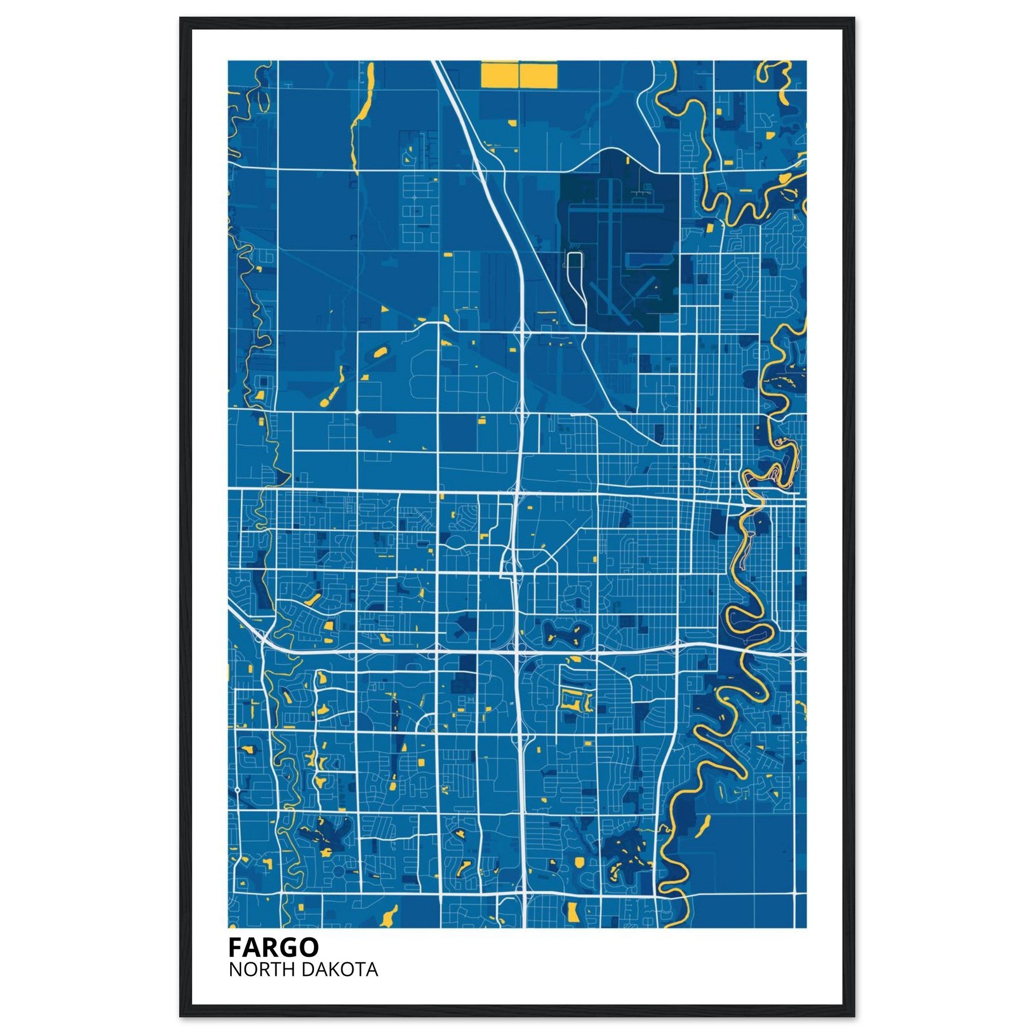 Fargo North Dakota City Map Poster | Custom Map Art Print - Ink And Atlas