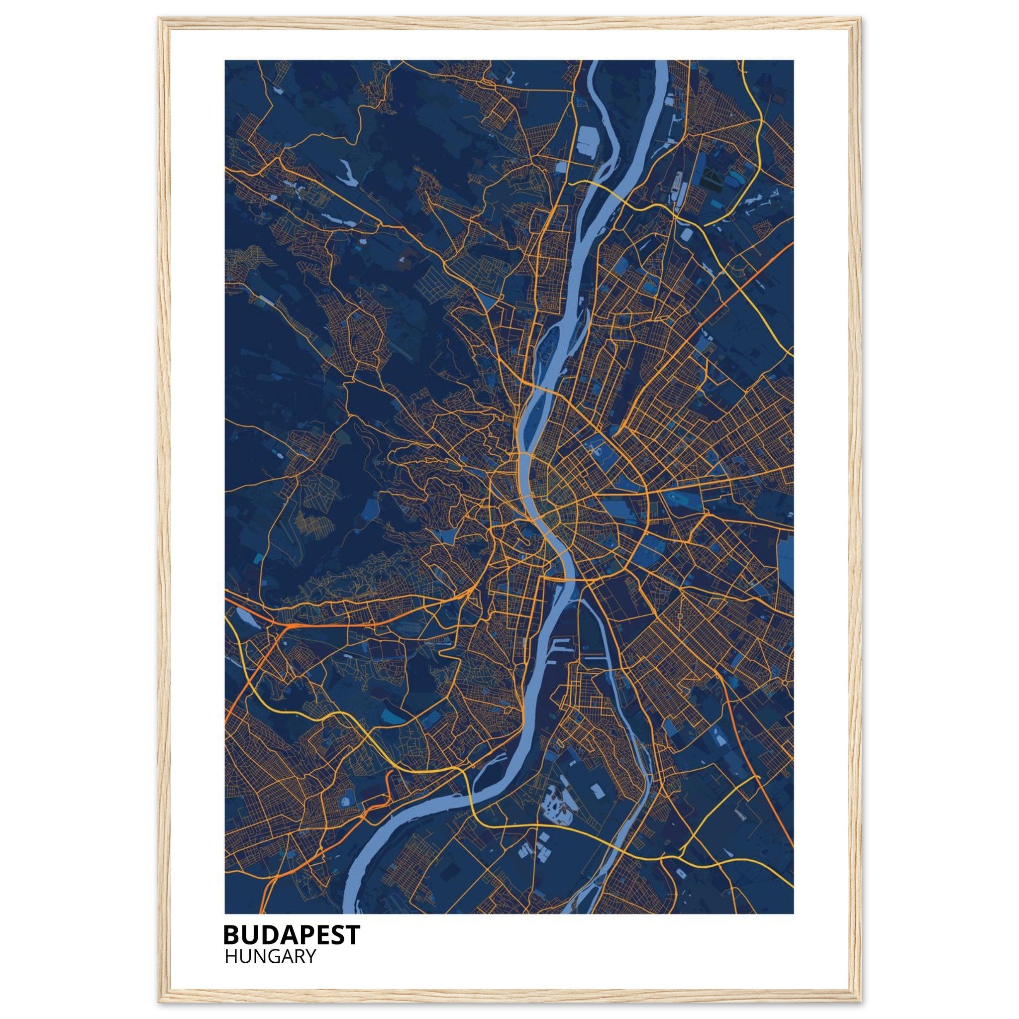 Budapest Hungary City Map Poster | Custom Map Art Print - Ink And Atlas