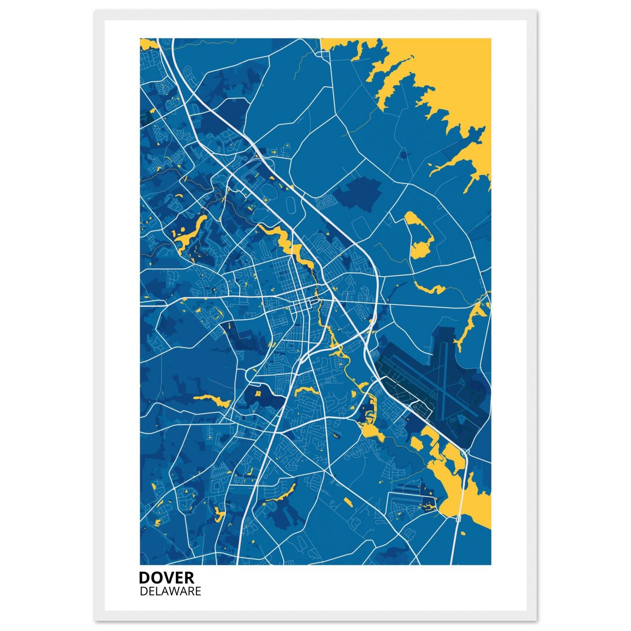 delaware map poster print