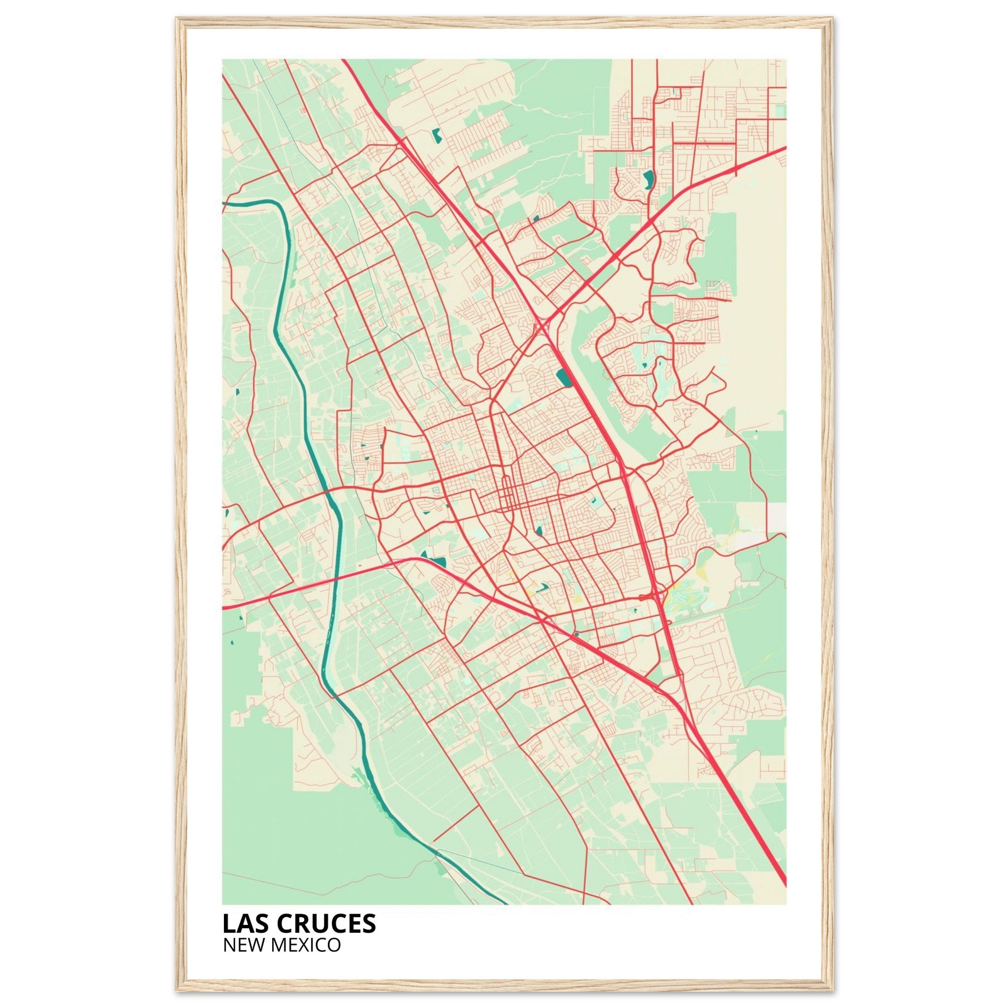 Las Cruces New Mexico City Map Poster | Custom Map Art Print - Ink And Atlas