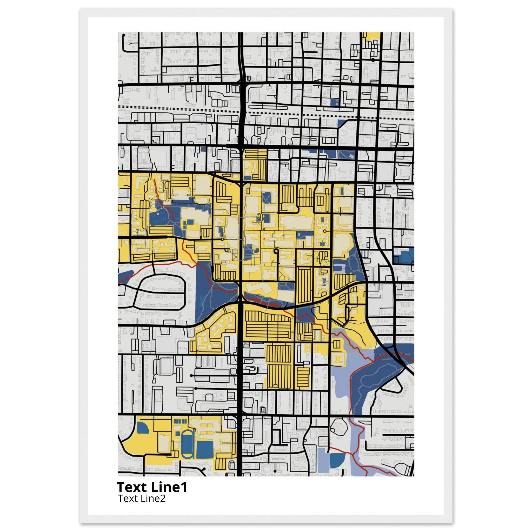 The University of Texas Arlington Campus Map Poster | Graduation Gift - Ink And Atlas