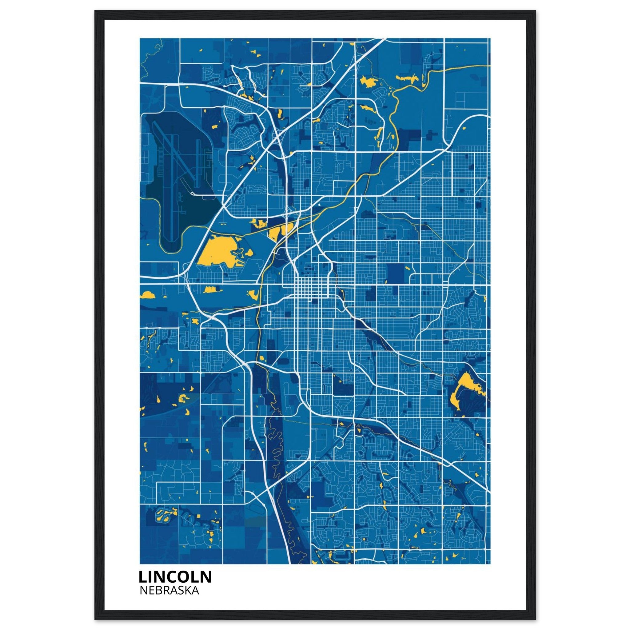 lincoln map poster print