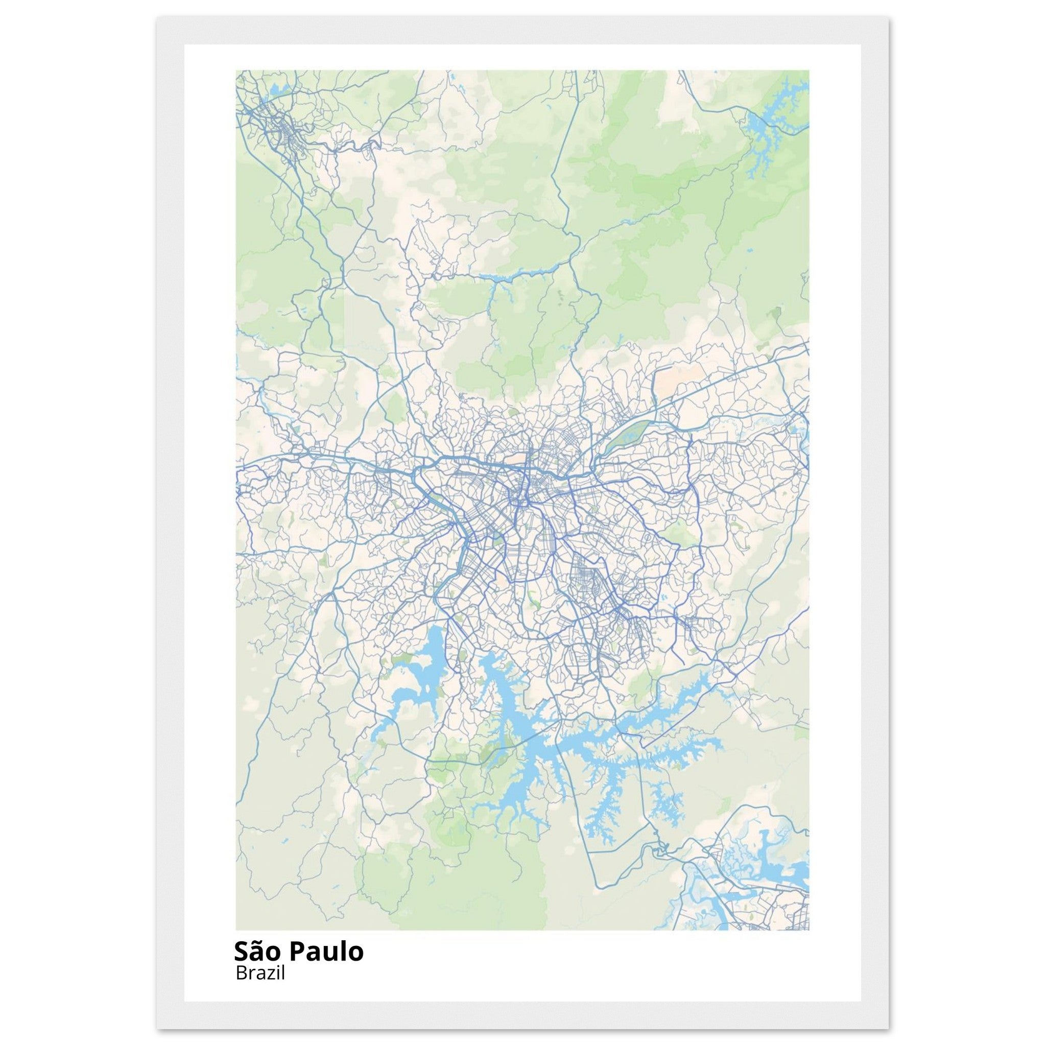 Sao Paulo Brazil City Map Poster | Custom Map Art Print - Ink And Atlas