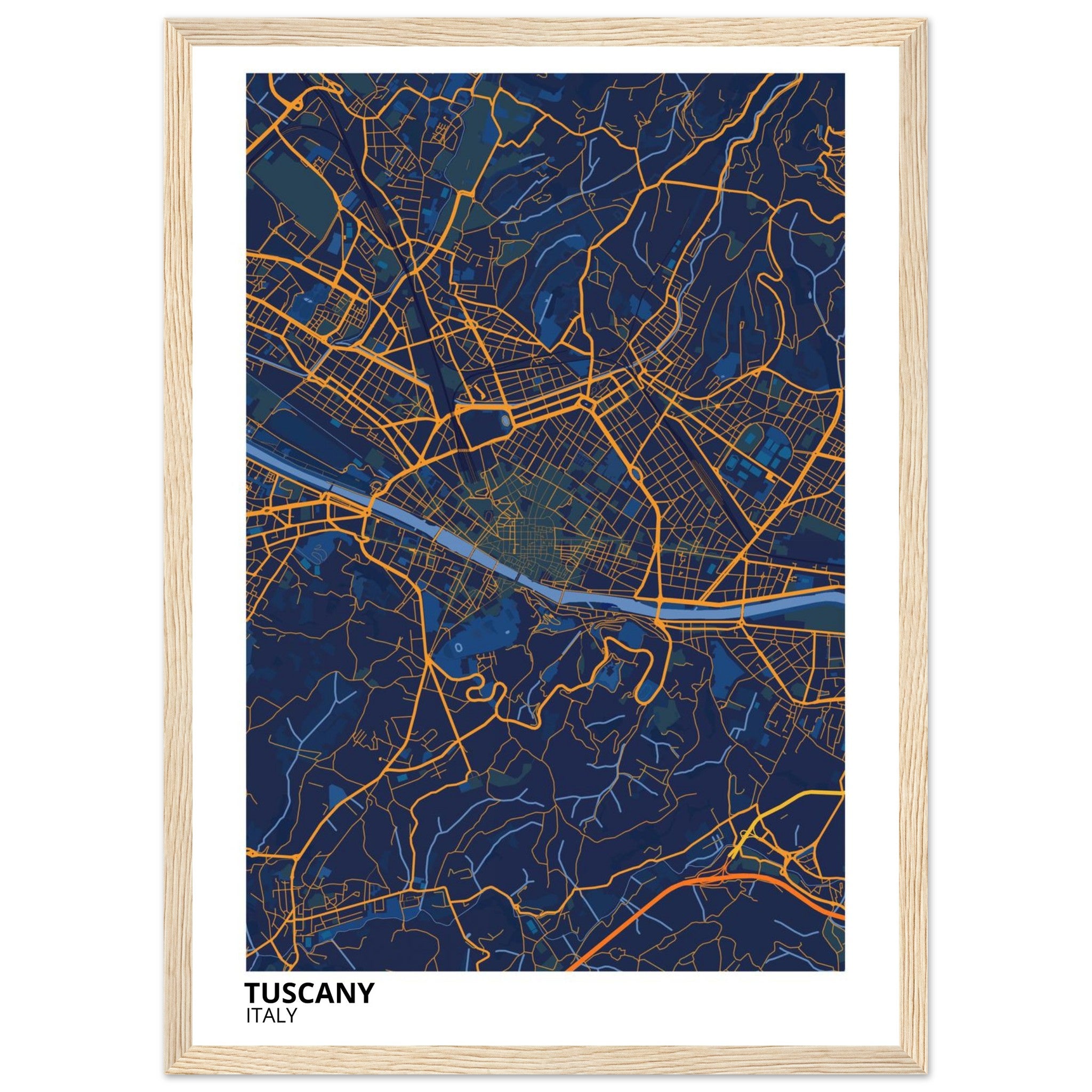 Tuscany Italy City Map Poster | Custom Map Art Print - Ink And Atlas